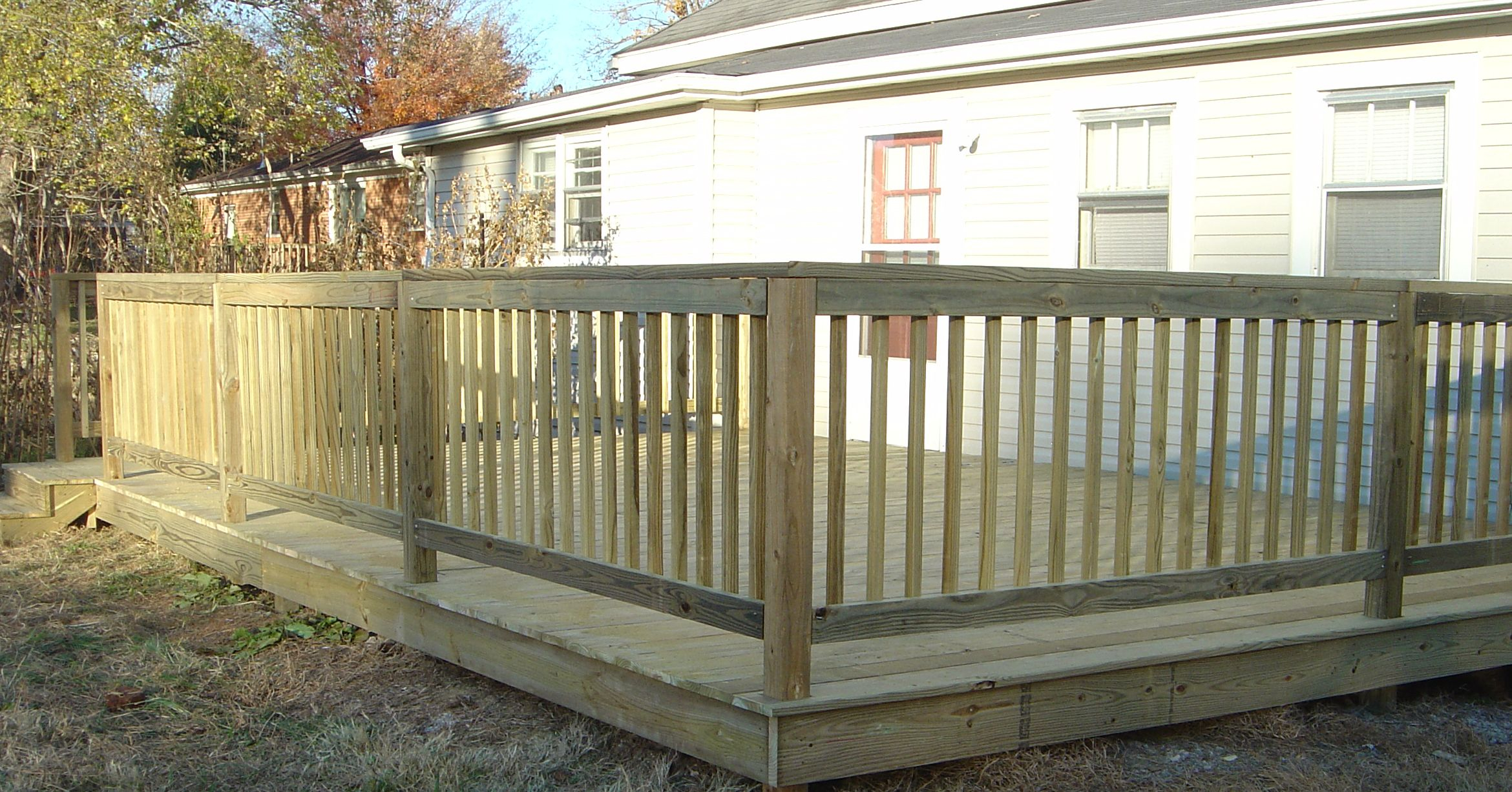 Pallet Wood Railing Installed Handrails Decks Fence For The intended for measurements 2340 X 1227