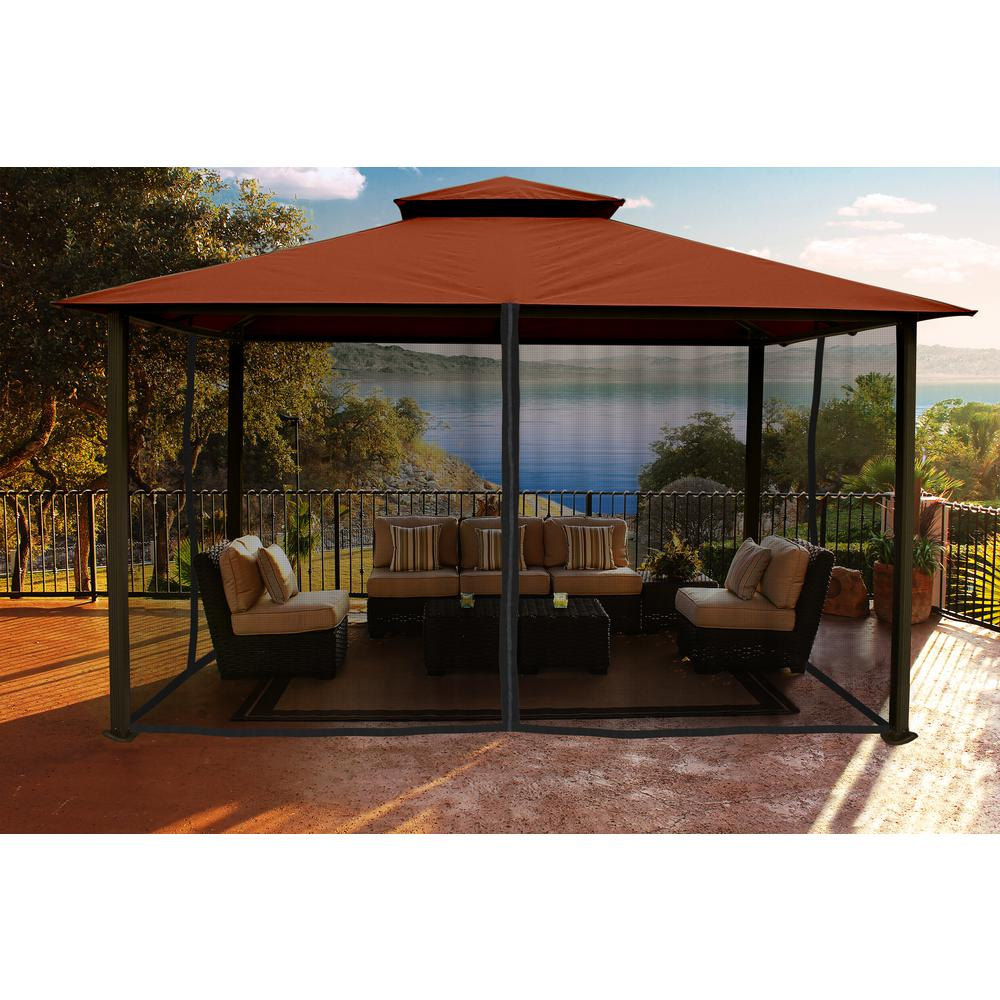 Paragon Outdoor Paragon 11 Ft X 14 Ft Gazebo With Rust Top And with proportions 1000 X 1000