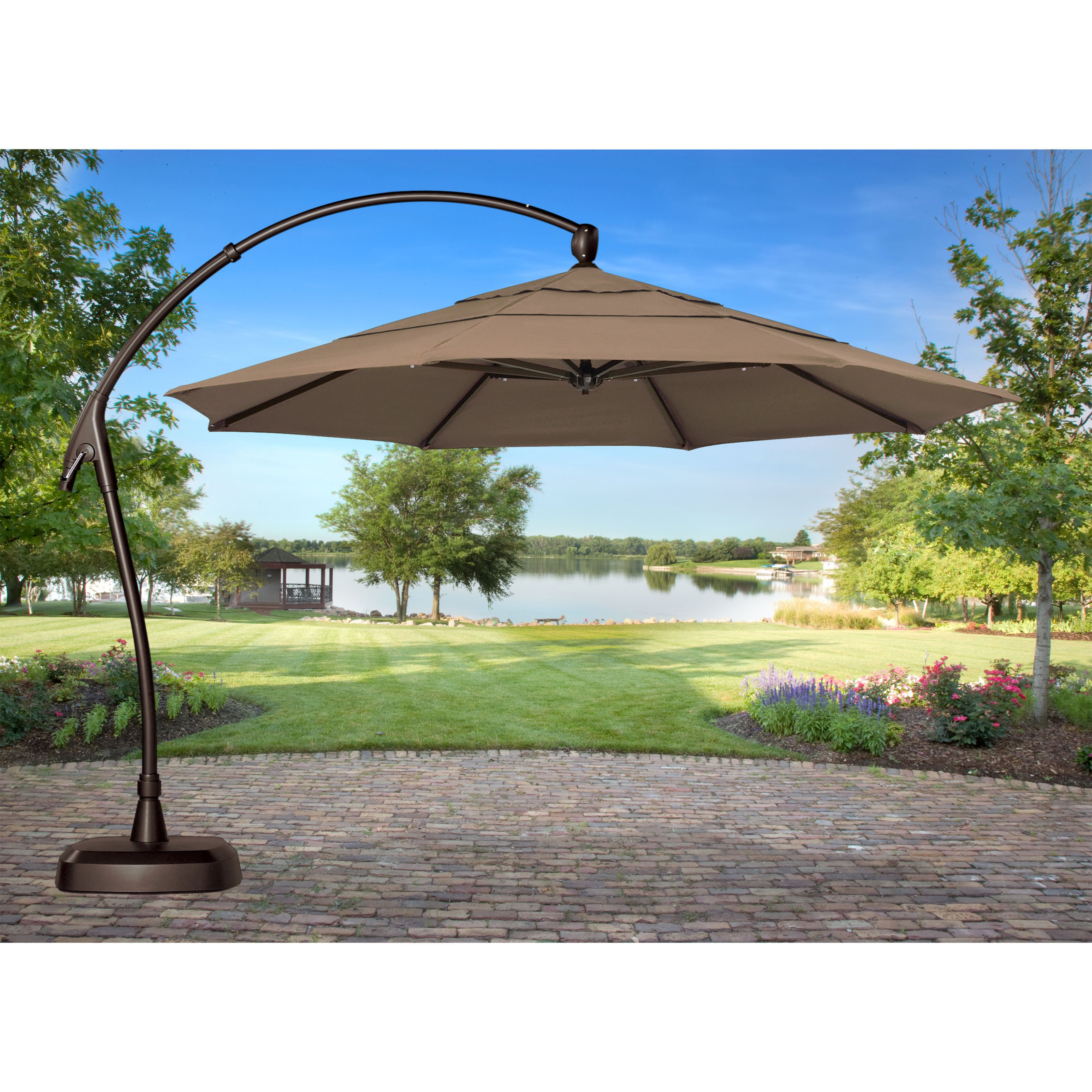 Patio Inspiring Garden Treasures Offset Umbrella For Patio Decor for measurements 3200 X 3200