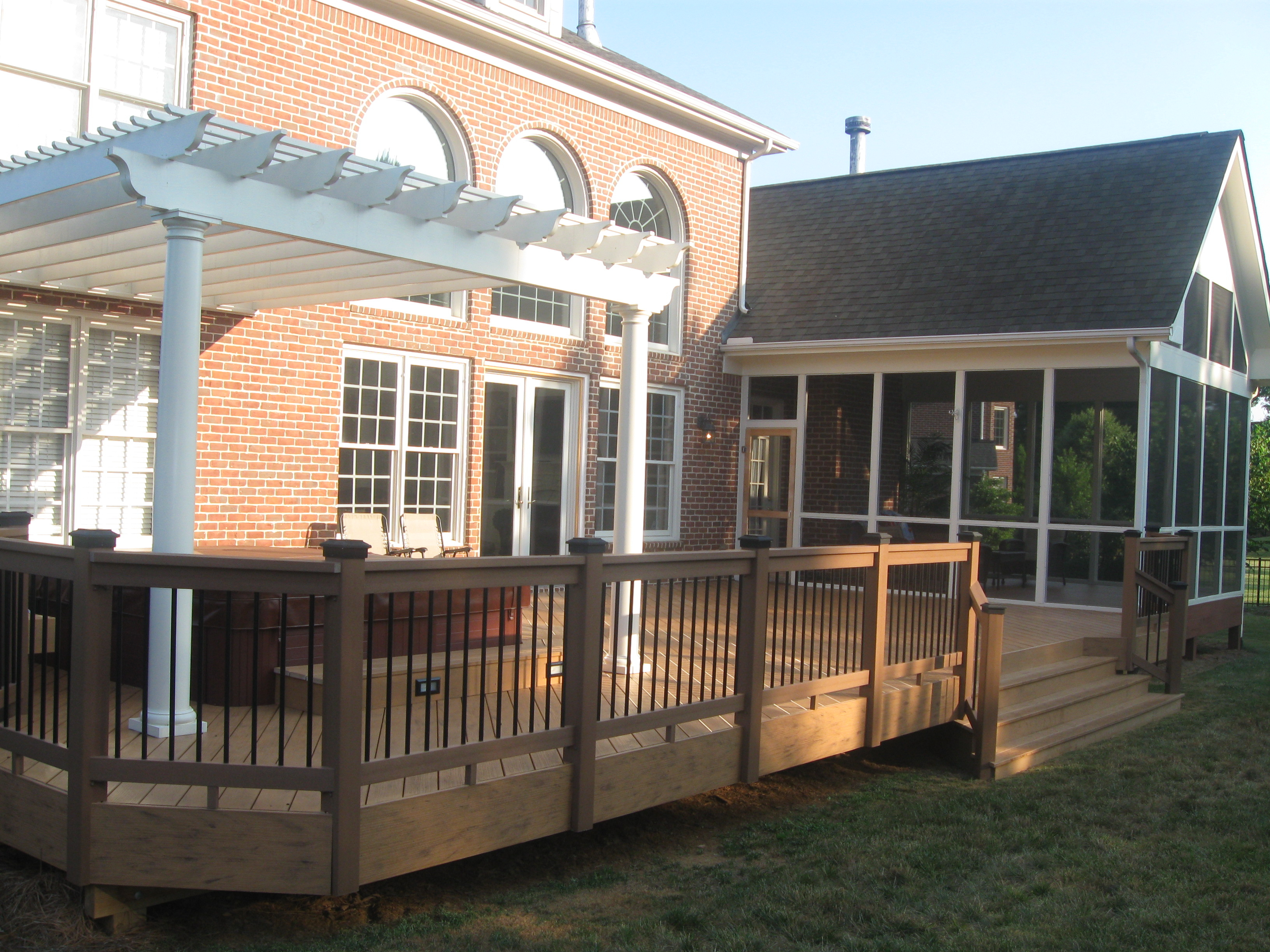 Patio Porch Ideas Home Design Idea Part 4 Pergola Decks With Screen inside sizing 3264 X 2448