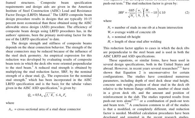 Pdf Strength Of Shear Studs In Steel Deck On Composite Beams And Joists with regard to dimensions 850 X 1100