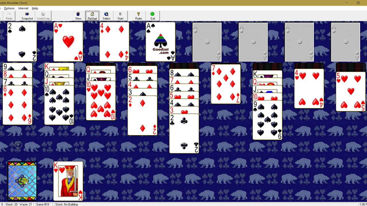 Play Double Klondike Solitaire in measurements 1280 X 720