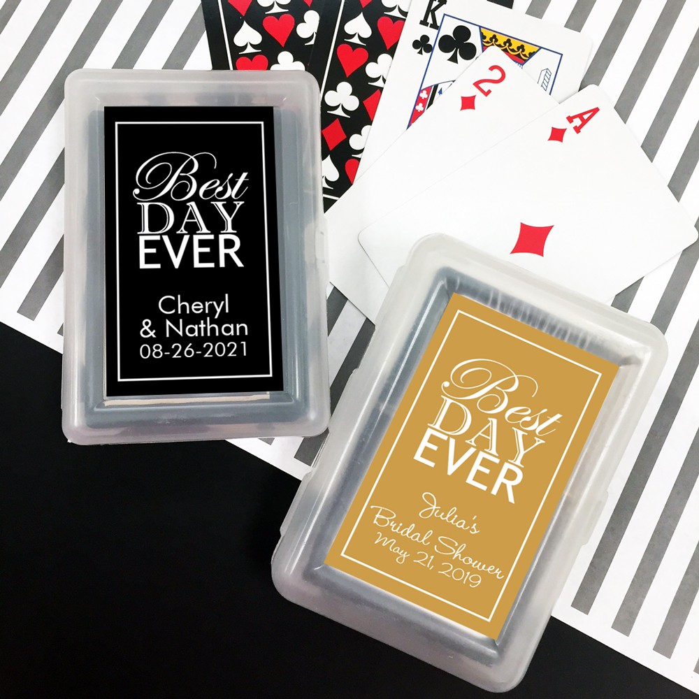 Playing Cards With Personalized Stickers Best Day Ever with regard to measurements 1000 X 1000