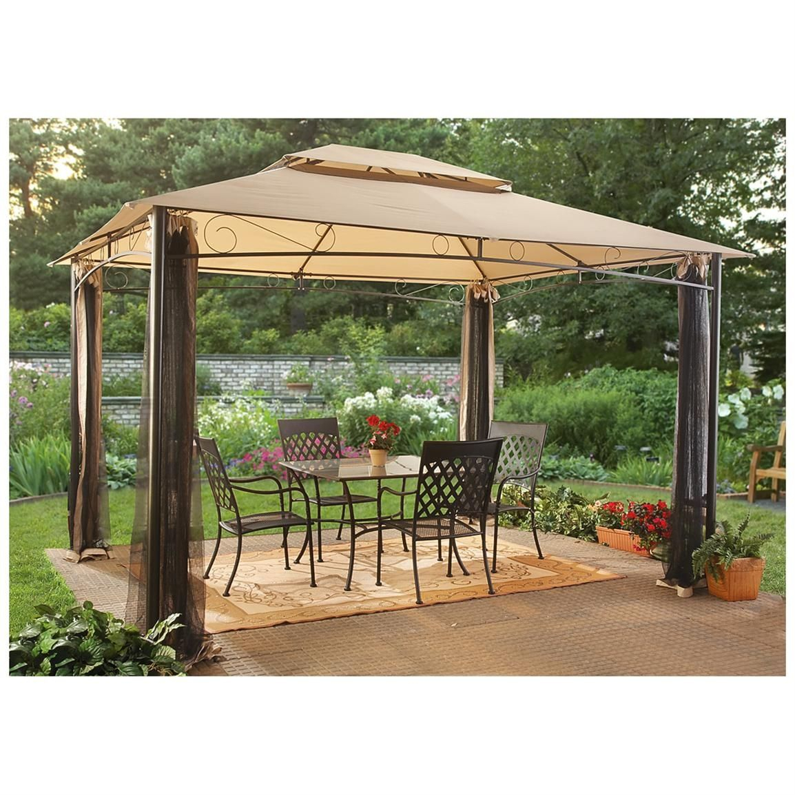 Portable Gazebo For Decks Outdoor Ideas Backyard Gazebo Garden throughout proportions 1154 X 1154