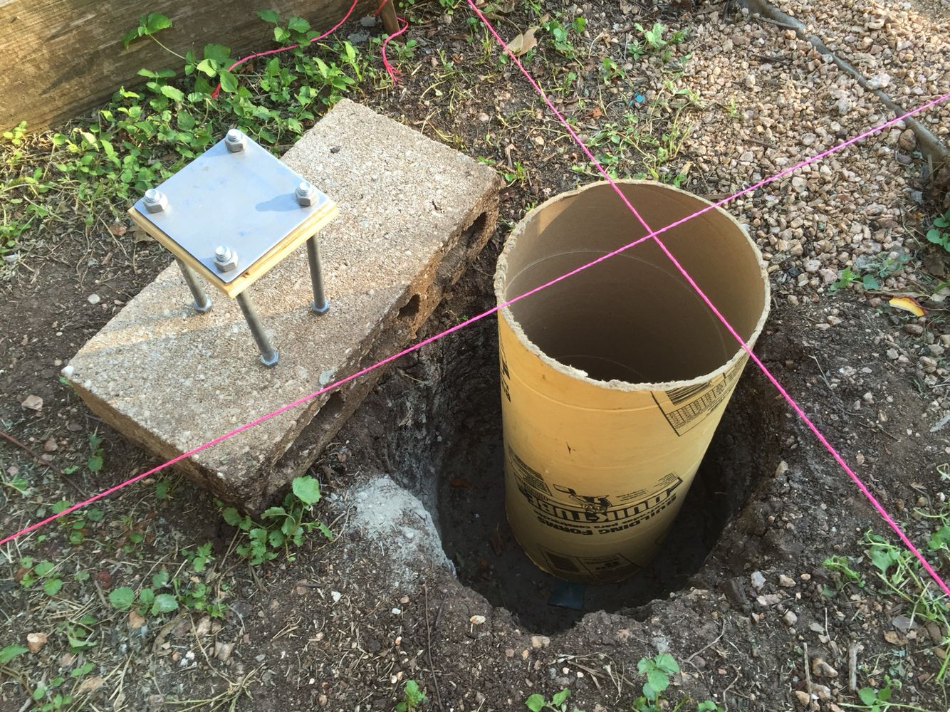 Pouring Concrete Footers In Sono Tubes For A Garden Shed Structure with measurements 1334 X 1000