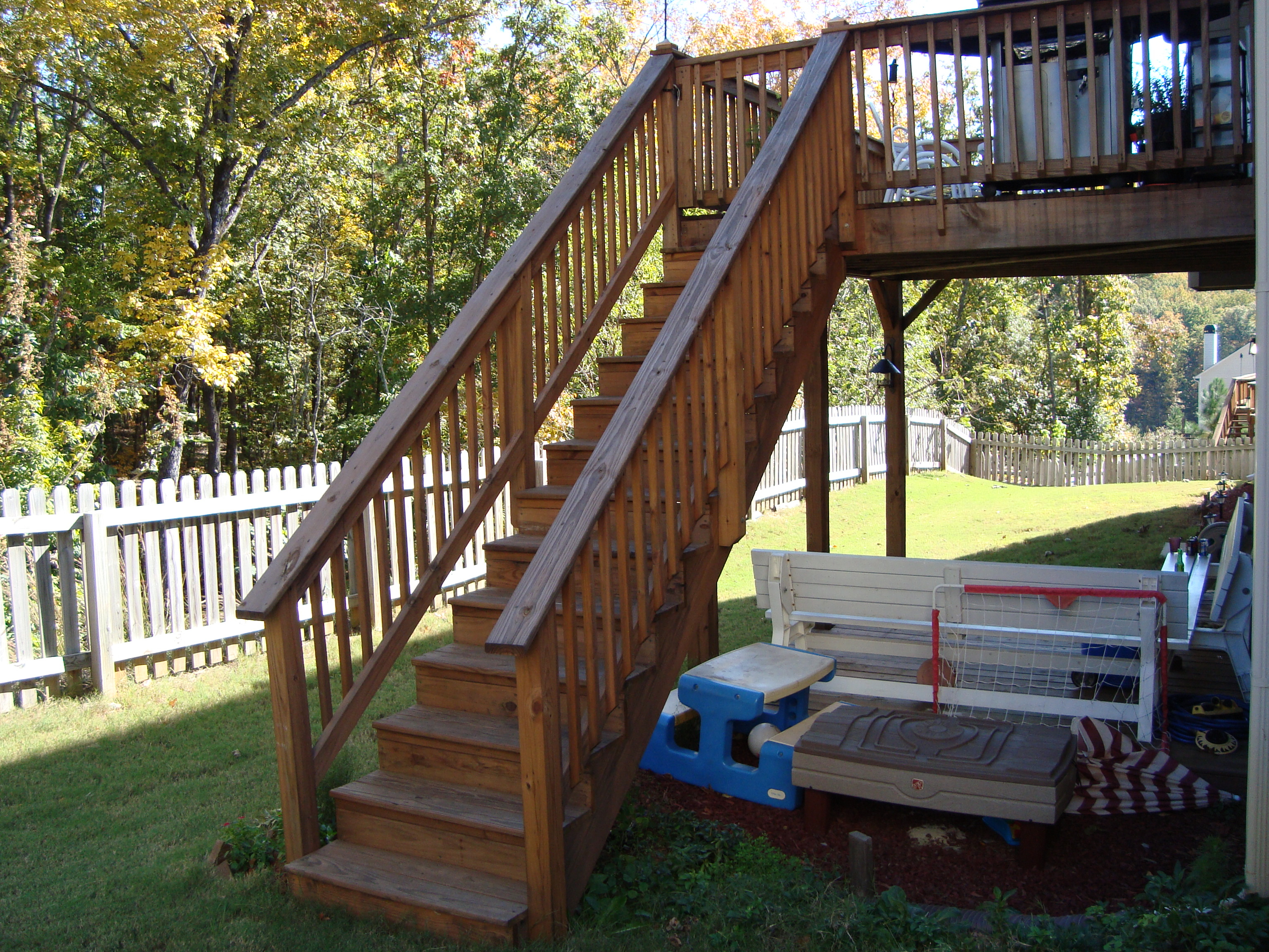 Premade Deck Stair Railings Photos Freezer And Stair Iyashix with regard to proportions 3072 X 2304