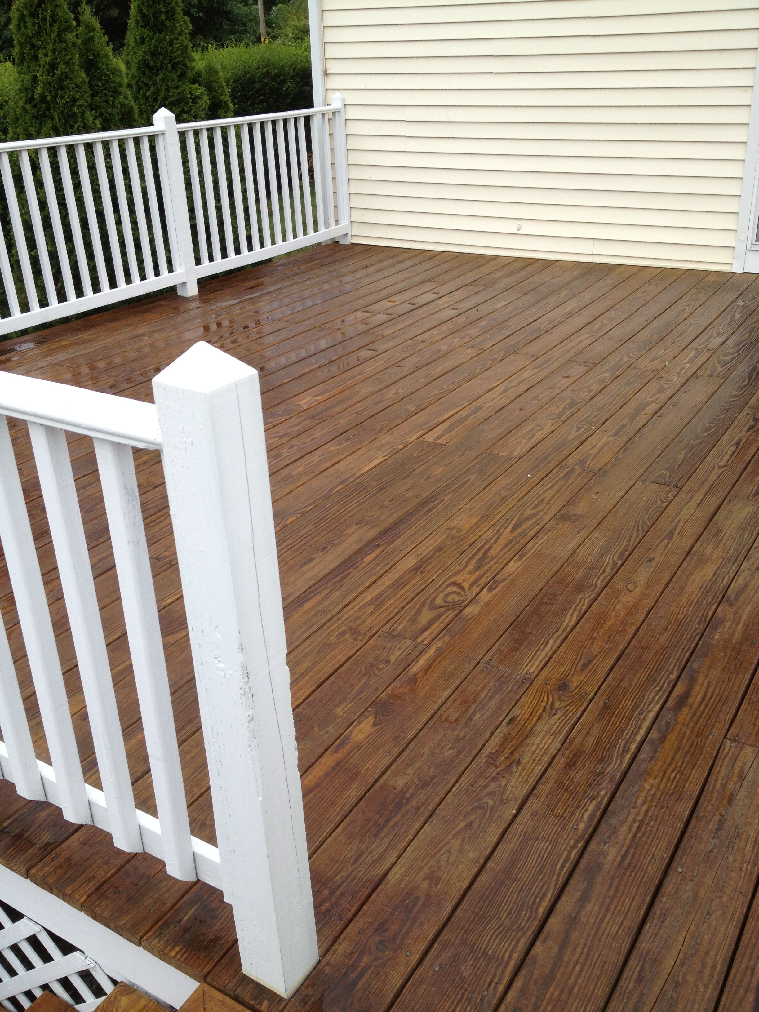 Pressure Treated Wood Decking And White Painted Trim New England for size 2448 X 3264