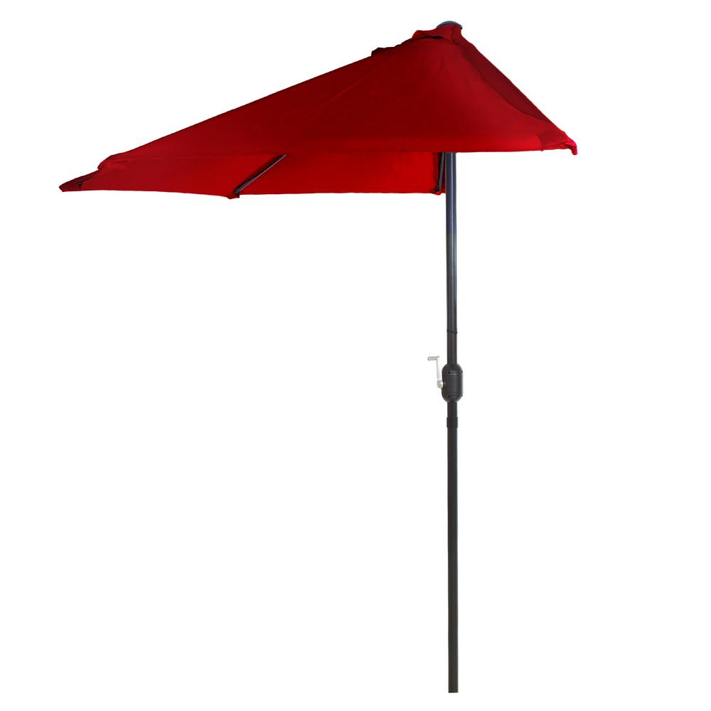 Pure Garden 9 Ft Half Round Patio Umbrella In Red M150054 The in dimensions 1000 X 1000