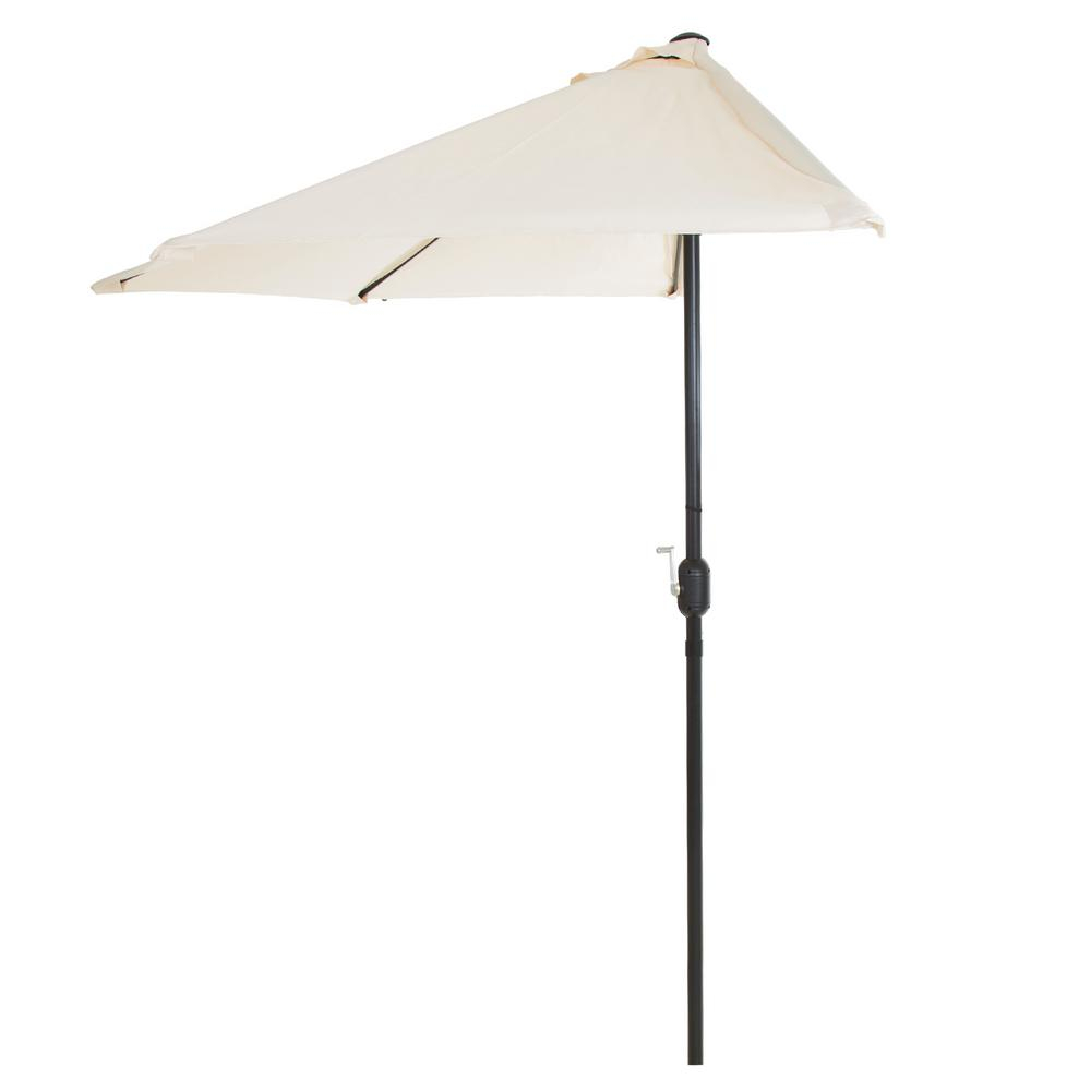 Pure Garden 9 Ft Half Round Patio Umbrella In Tan M150055 The in proportions 1000 X 1000