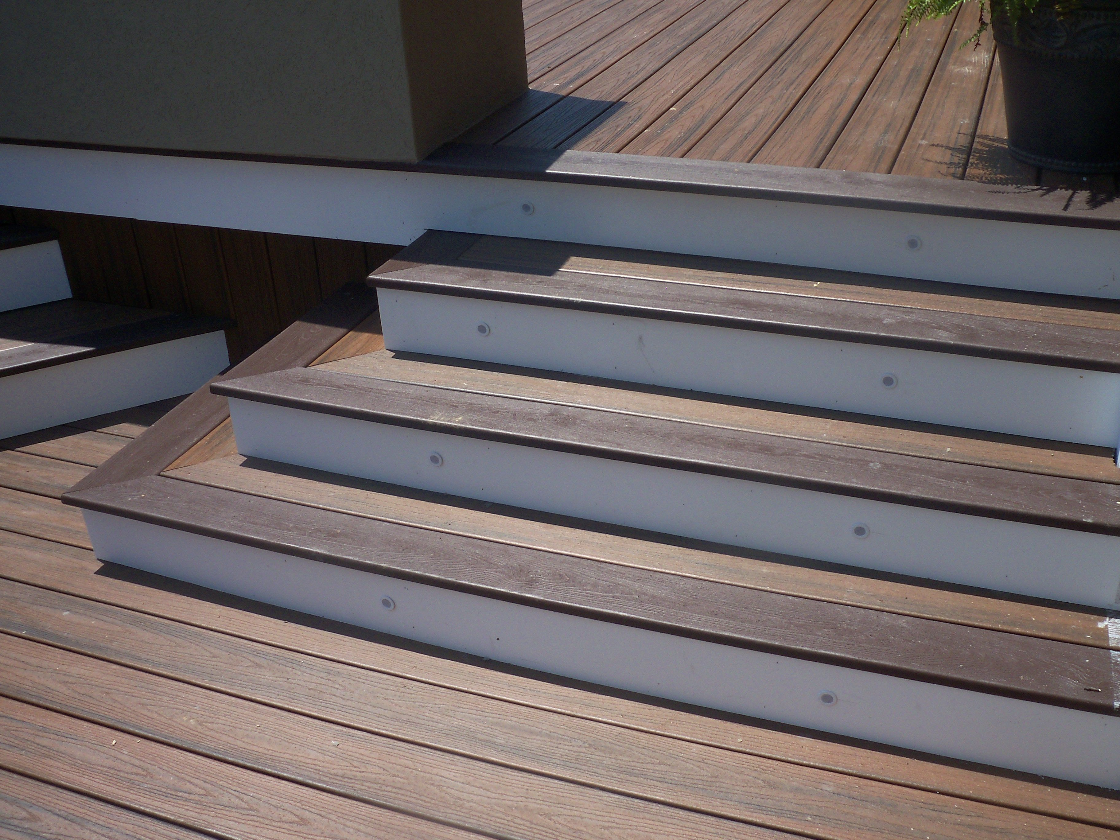 Pyramid Steps With Riser Lights Curved Trex Deck In 2019 Deck within dimensions 3648 X 2736