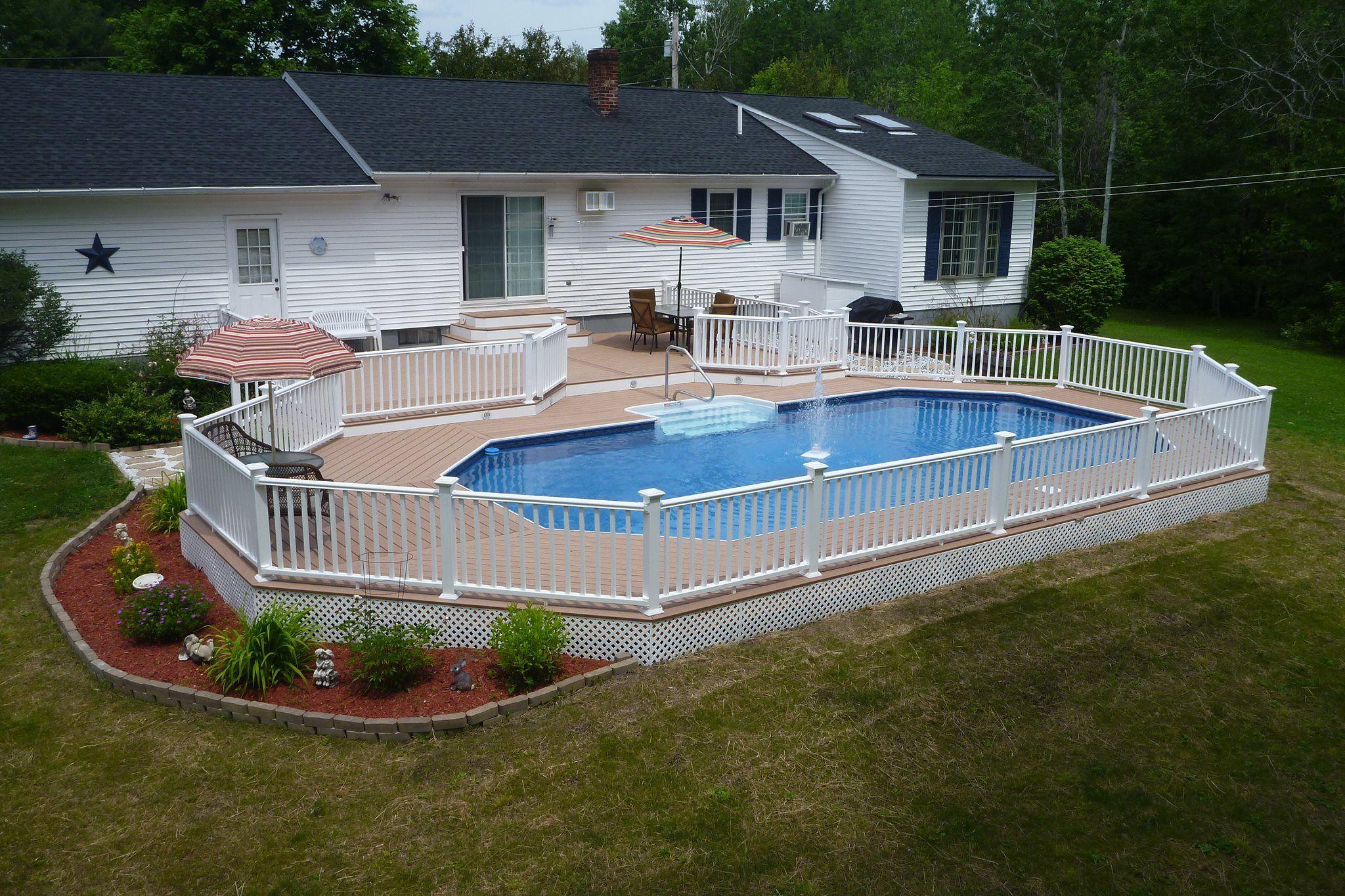 Radiants Keystone Semi Inground Pool Is The Perfect Centerpiece Of inside proportions 2048 X 1365