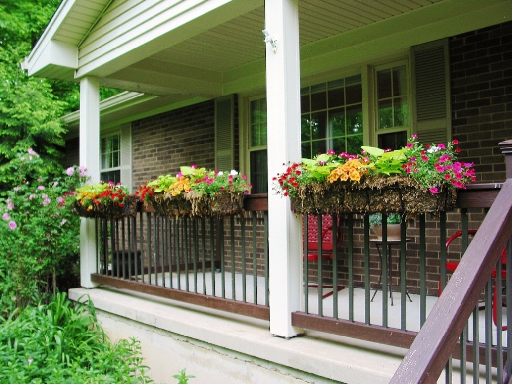 Railing Planter Boxes For Decks Deck Storage Box Ideas with regard to size 1034 X 776