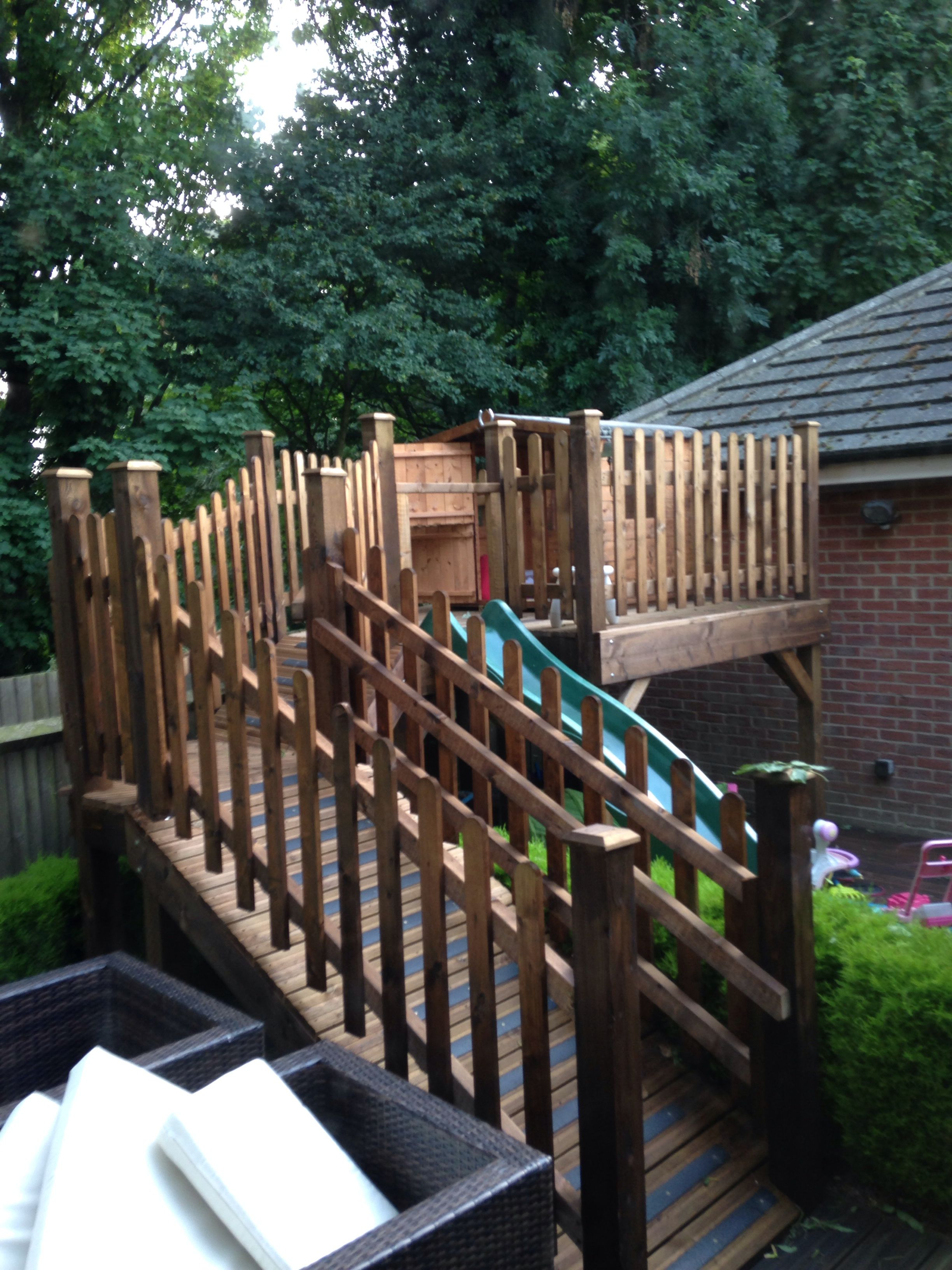 Raised Play Area Two Tier Slope Up To Platform Decking With regarding sizing 2448 X 3264