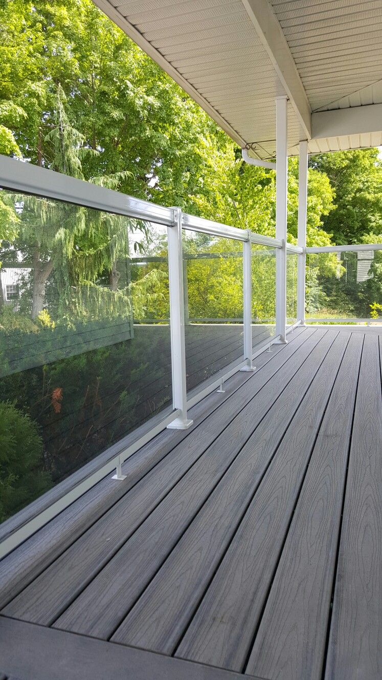 Regal Ideas Tempered Glass Panels With White Aluminum Railing throughout measurements 747 X 1328
