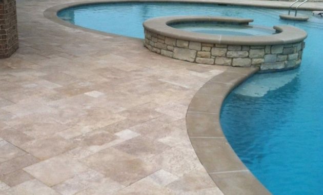 Resplendent Non Slip Pool Deck Tile With Travertine Tile Around Pool for size 945 X 1265