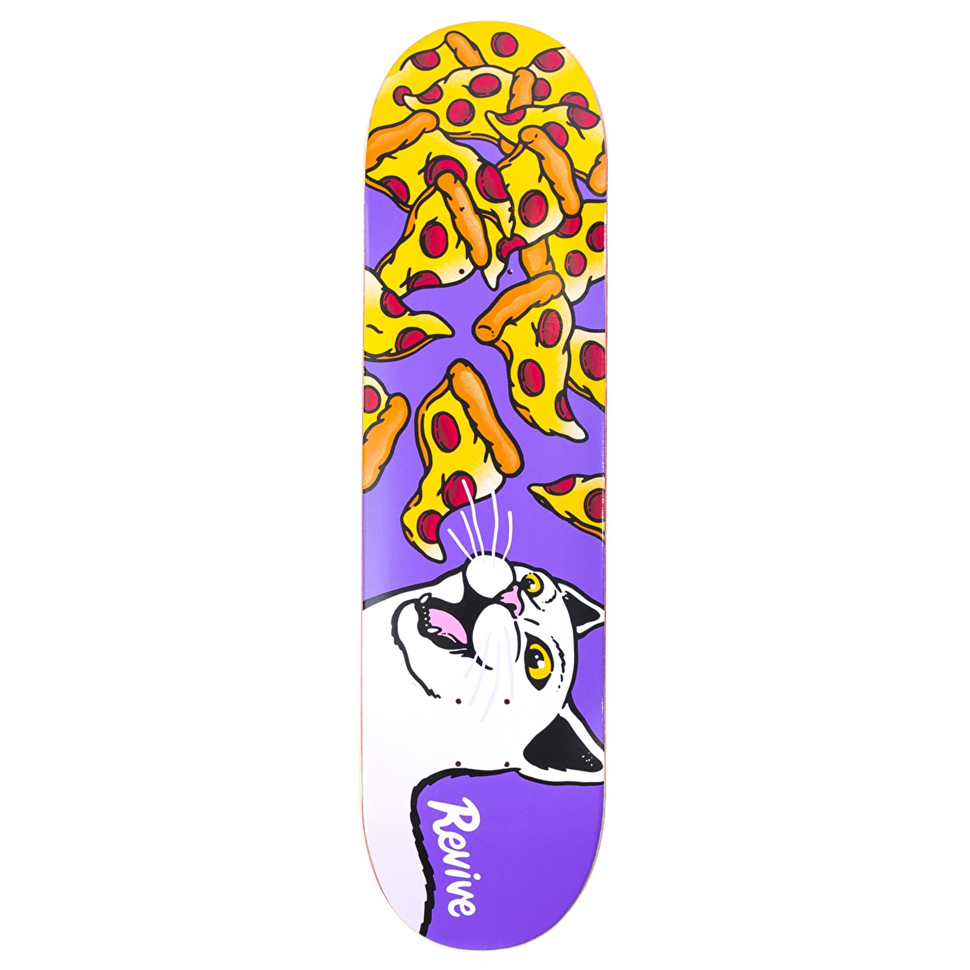 Revive Cat Vs Pizza Skateboard Deck Revive Skateboards Revive in dimensions 2000 X 2000