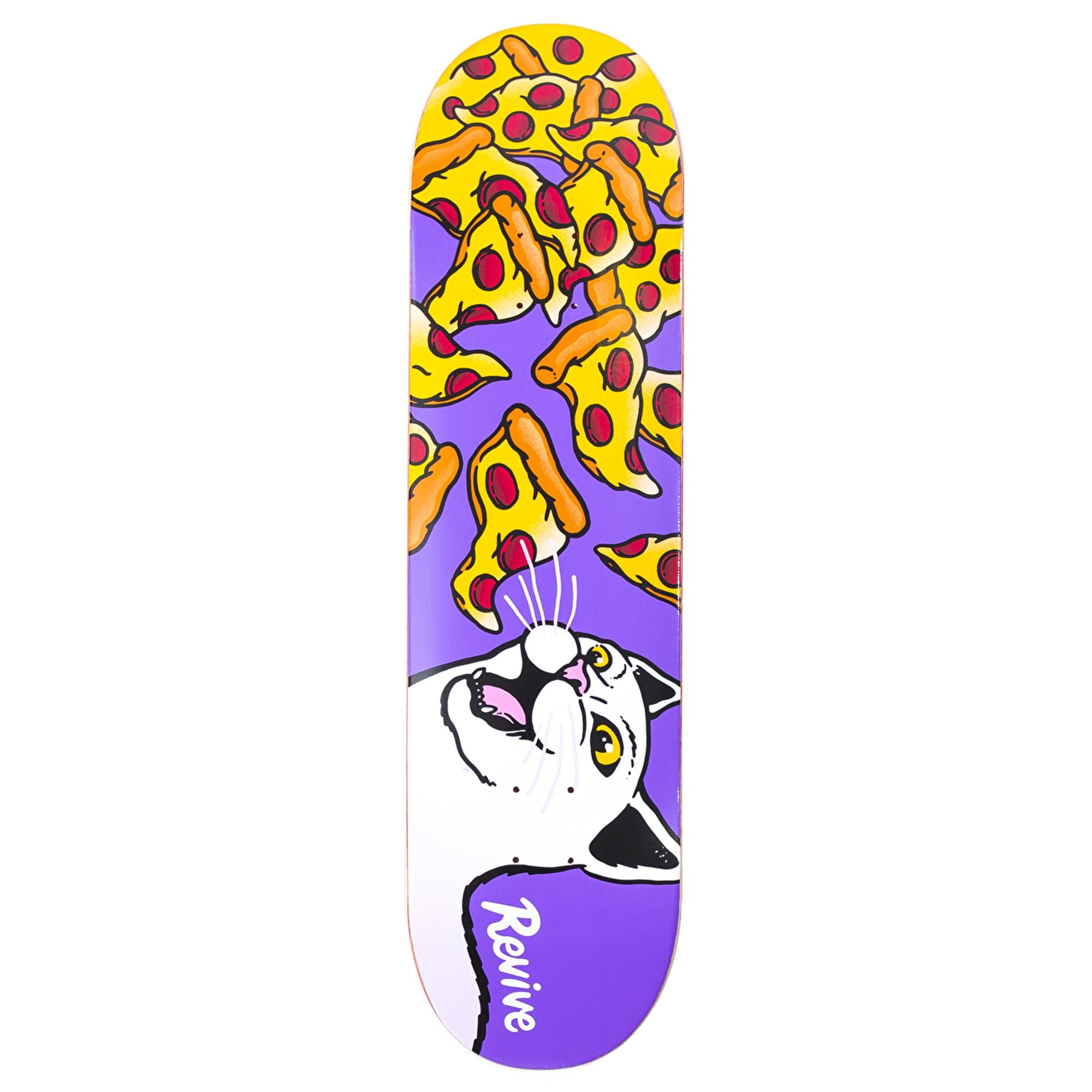 Revive Cat Vs Pizza Skateboard Deck Revive Skateboards Revive with measurements 2000 X 2000