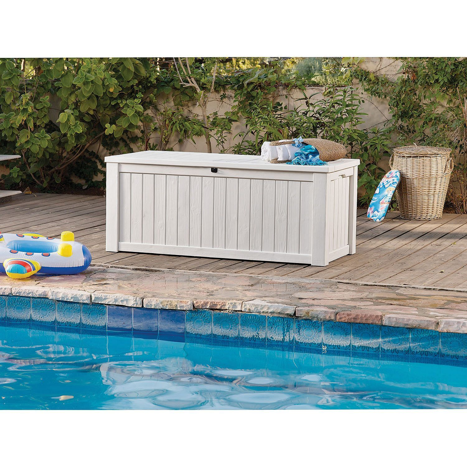 Rockwood 150 Gallon Outdoor Storage Deck Box White Sams Club regarding dimensions 1500 X 1500