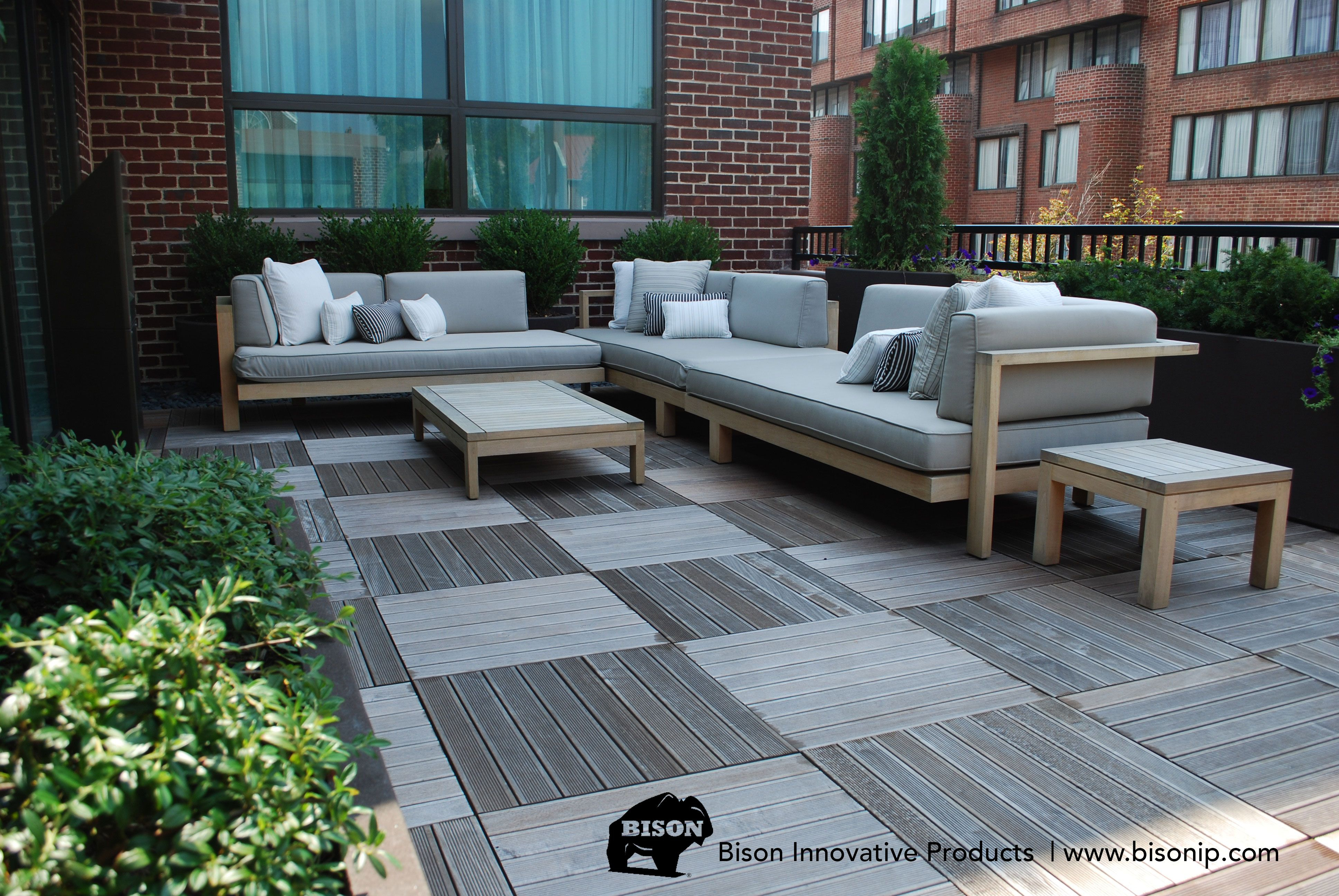 Rooftop Deck With Bison Ip Wood Tiles These Tiles Are Weathered To with size 3872 X 2592