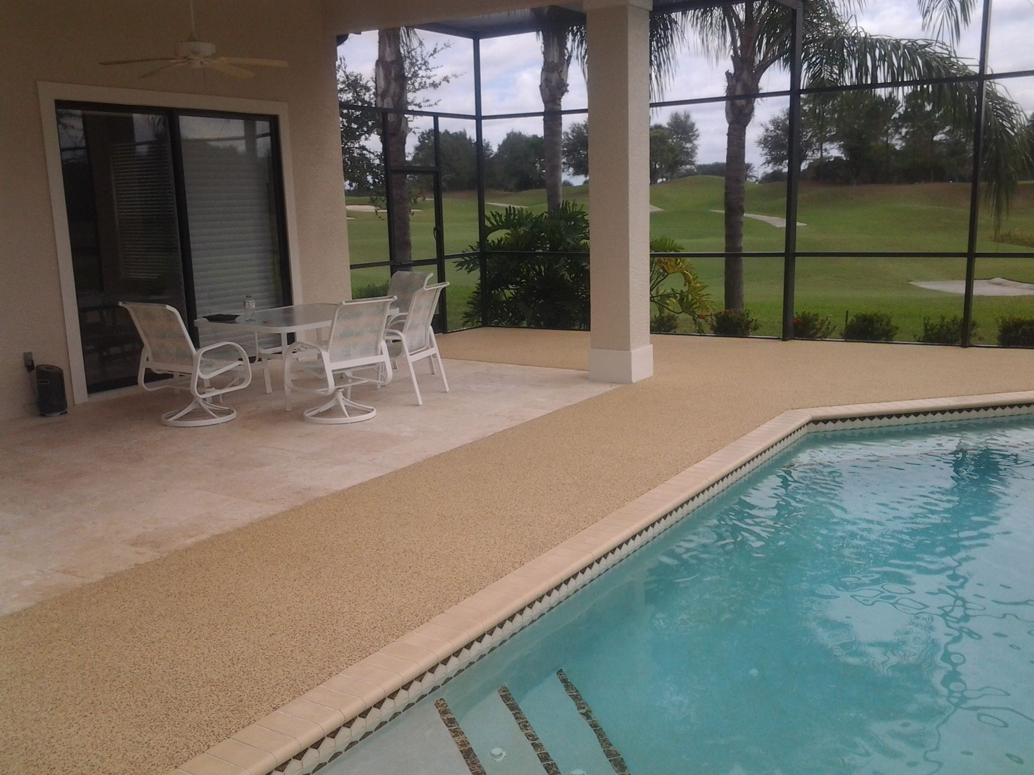 Rubber Pool Surface Around Pool Deck Area And Stone Flooring Under with size 2048 X 1536