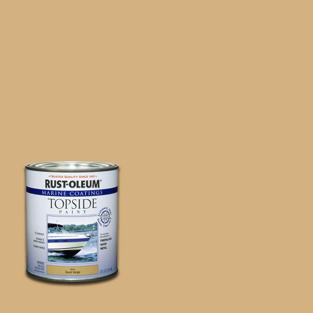 Rust Oleum Marine 1 Qt Gloss Sand Beige Topside Paint 4 Pack regarding proportions 1000 X 1000