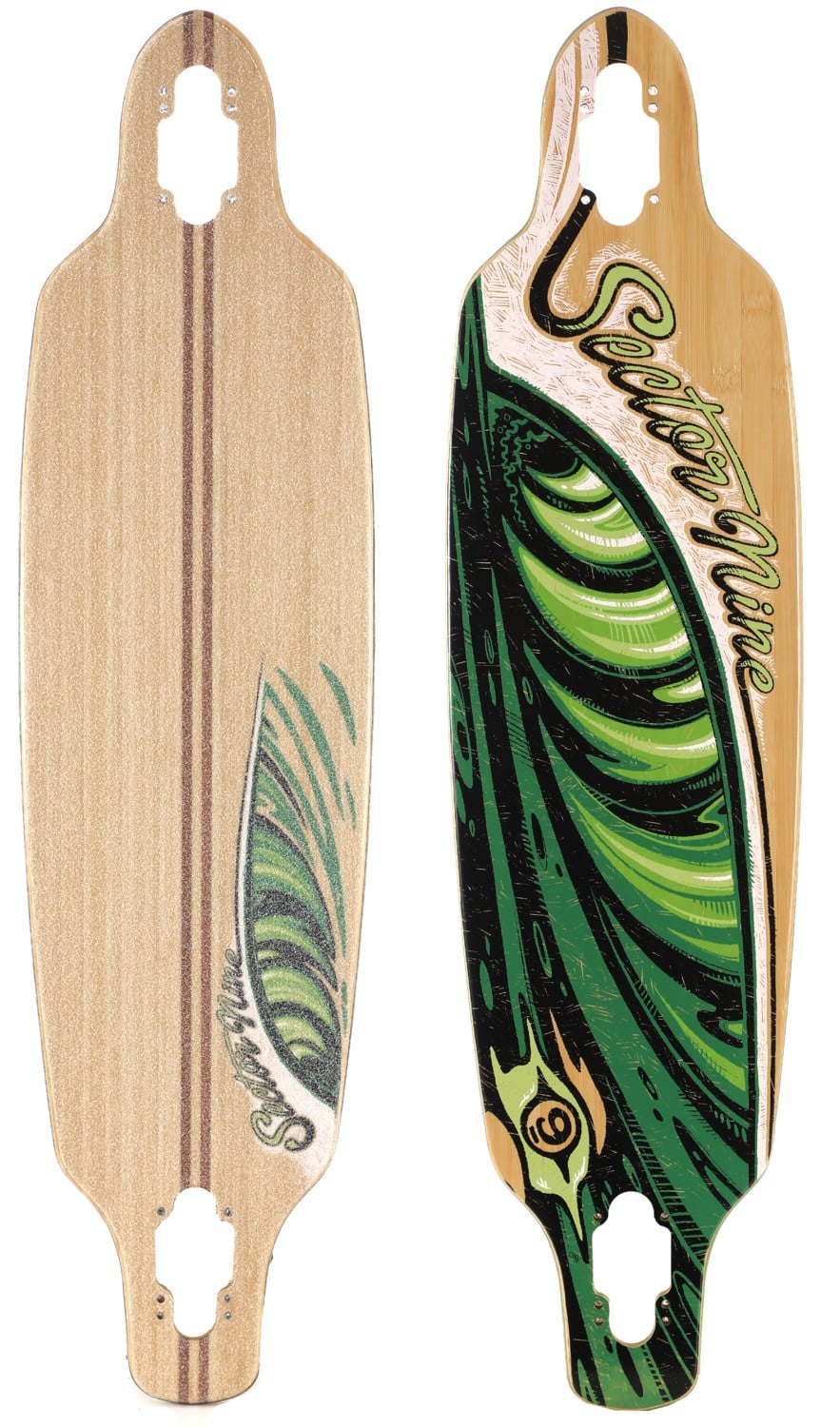 Sector 9 Lucky Shoots 335 Bamboo Drop Through Longboard Deck intended for measurements 883 X 1500