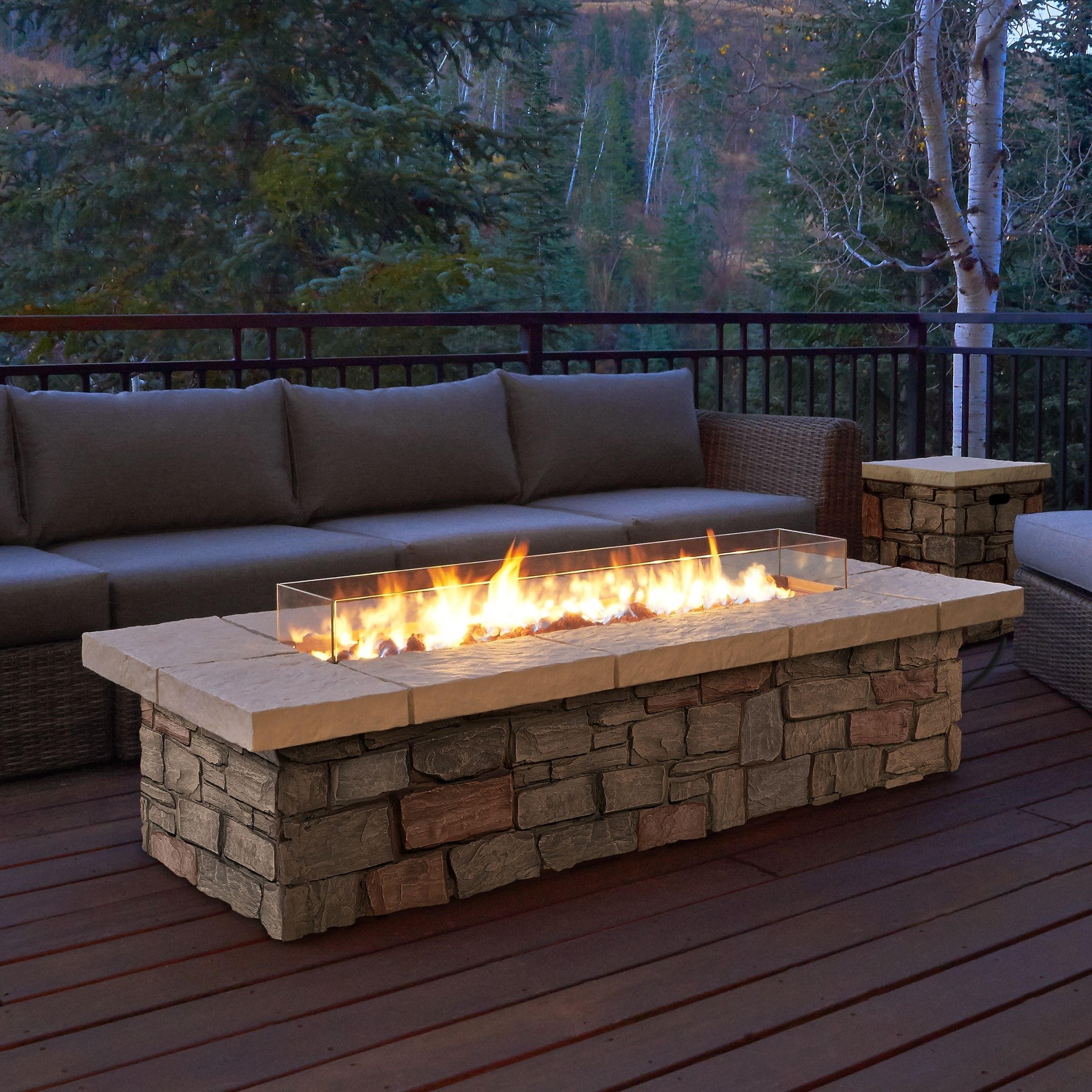 Sedona Rectangle Lp Gas Fire Table Wnatural Gas Conversion Kit regarding dimensions 2400 X 2400