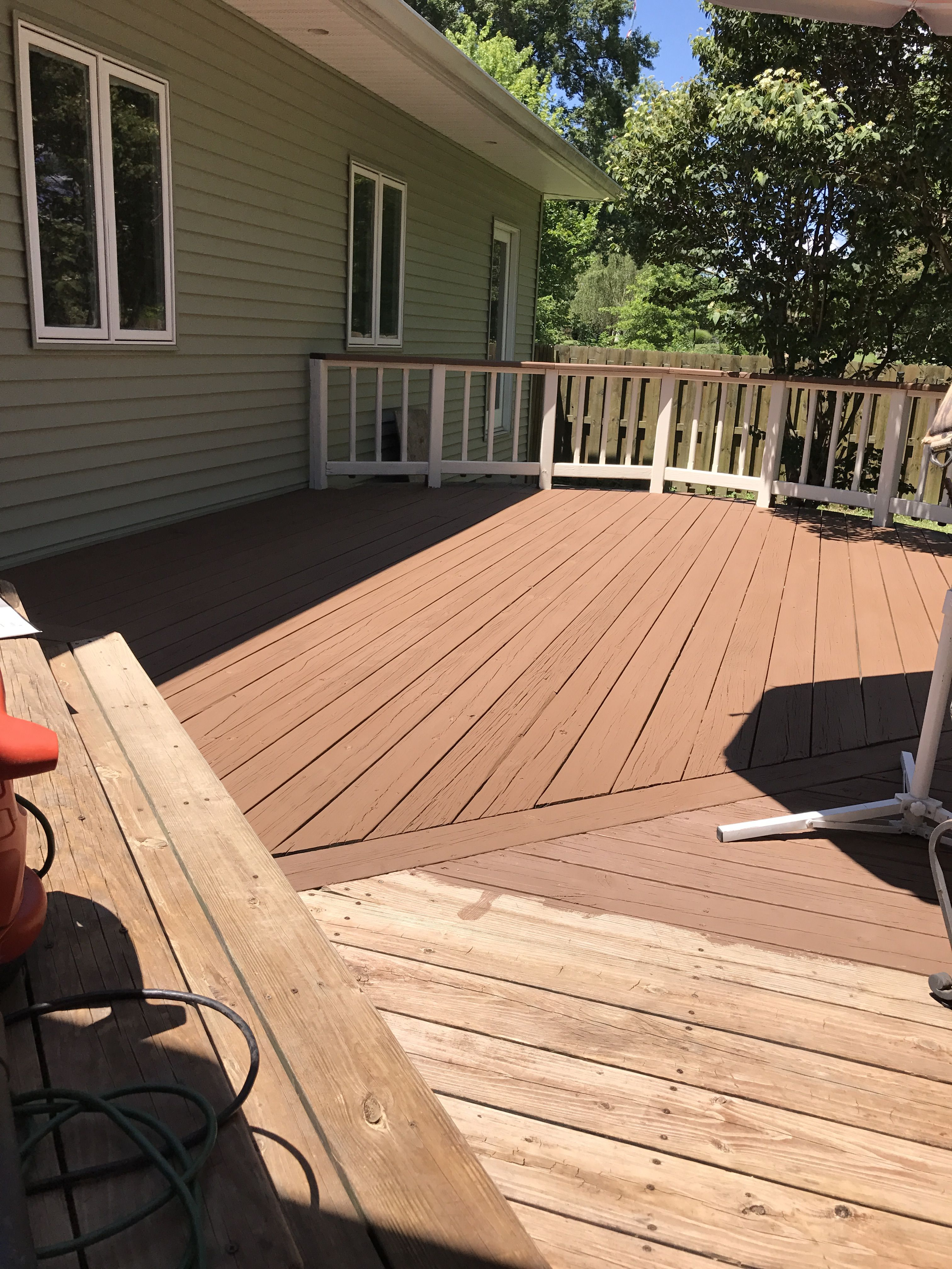 Sherwin Williams Pine Cone Solid Superdeck With Navajo White Solid pertaining to sizing 3024 X 4032
