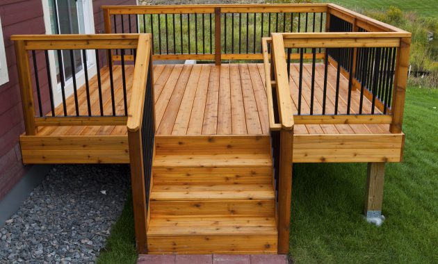 Simple Relatively Inexpensive Cedar Deck With Aluminum Hybrid Rails regarding dimensions 3000 X 2000