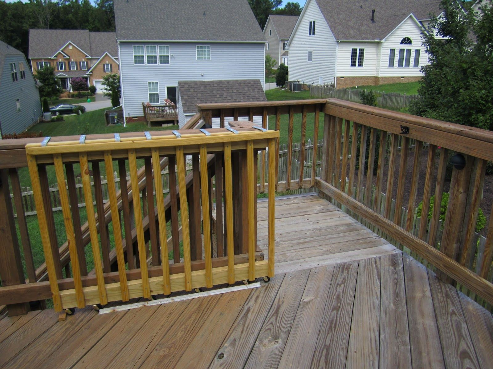 Sliding Deck Gate Sliding On Wheels Diy Wooden Deck Gate Looks inside sizing 1600 X 1200