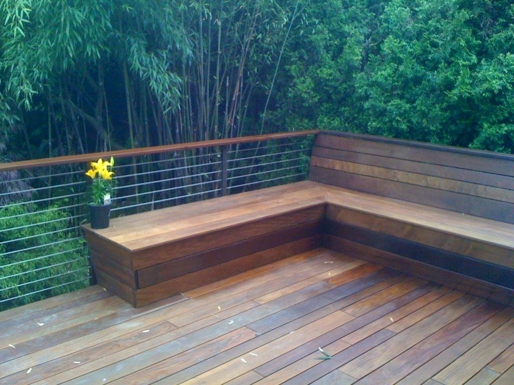 Small Deck Seating Built In Ideas Outdoor Plans Perimeter Brackets throughout sizing 1024 X 768