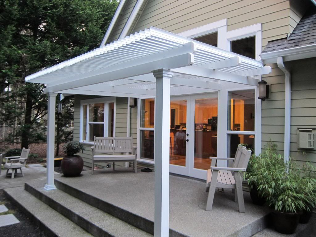 Small Louvered Roof Patio Cover Attached To The House Over A Stepped in measurements 1024 X 768