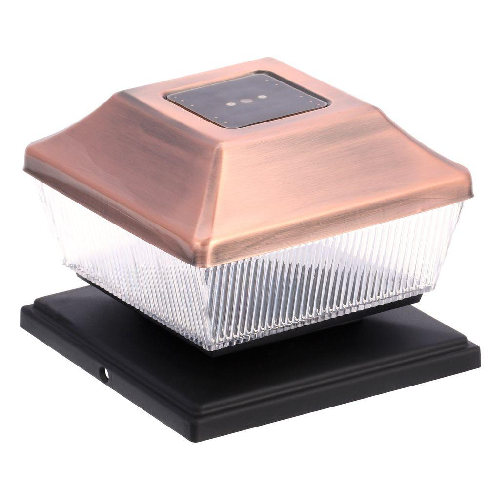 Solar Copper Outdoor Integrated Led Post Cap Deck Light 2 Pack intended for sizing 1000 X 1000