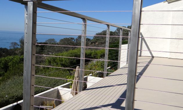 Stainless Steel Deck Railing Posts Bare San Diego Cable Railings for dimensions 3731 X 3145