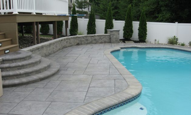 Stamped Concrete Patios Around A Pool Pattern Concrete For Pools for size 2816 X 2112