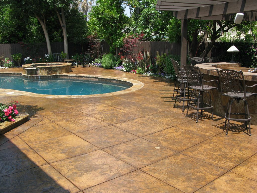 Stamped Concrete Pool Deck Non Slip Concrete Sealer For Pool Deck pertaining to size 1024 X 768