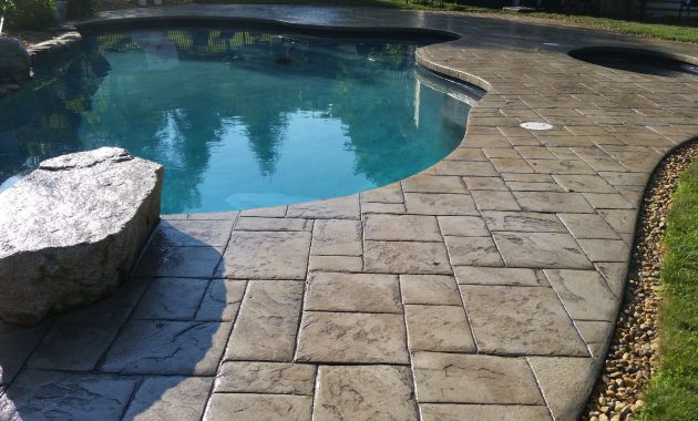 Stamped Concrete Pool Deck Sealed With The Foundation Armor Ar350 throughout size 3984 X 2241