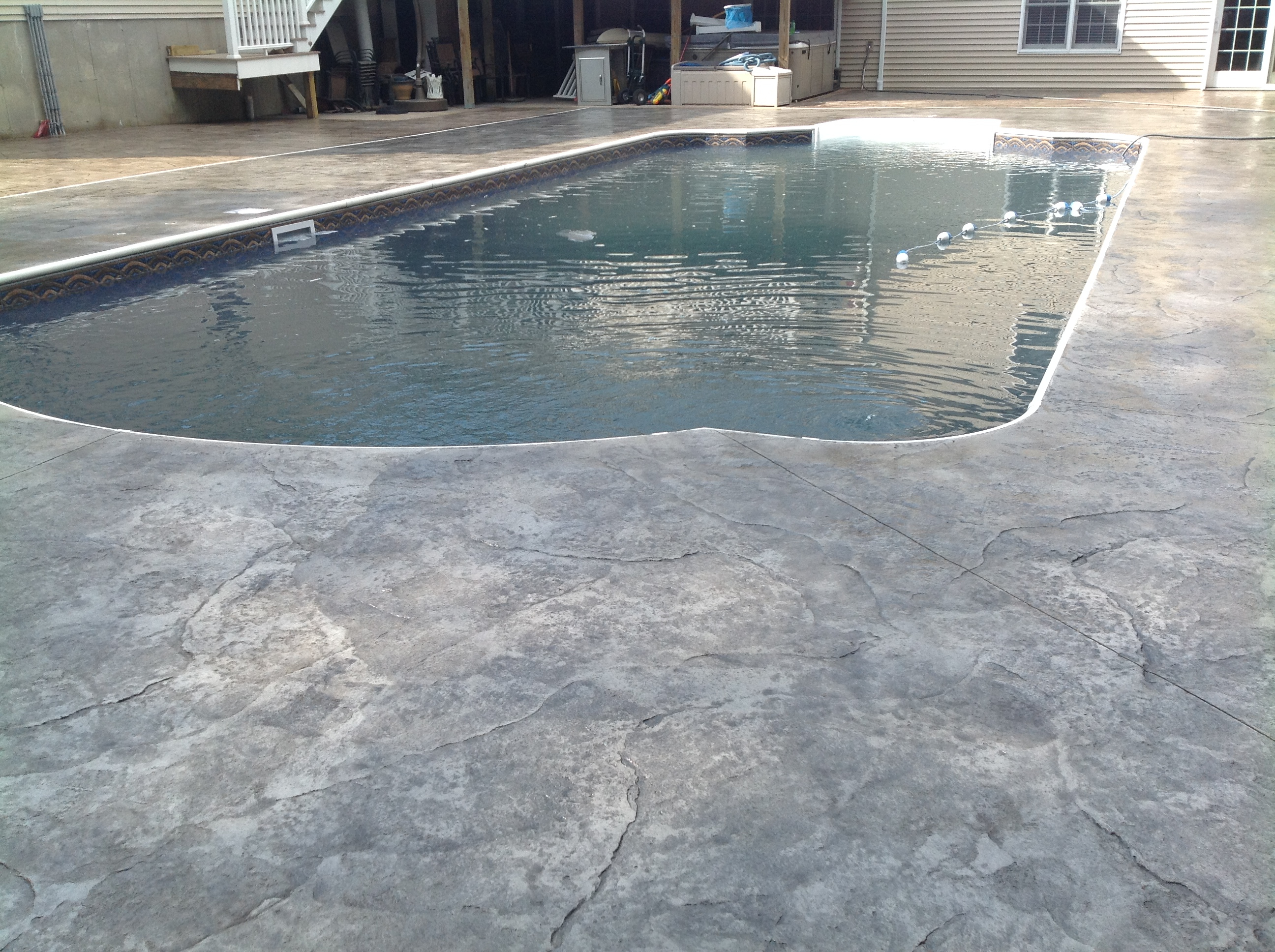 Stamped Concrete Pool Deck Sealing Photo Swansea Ma Bristol County in dimensions 2592 X 1936