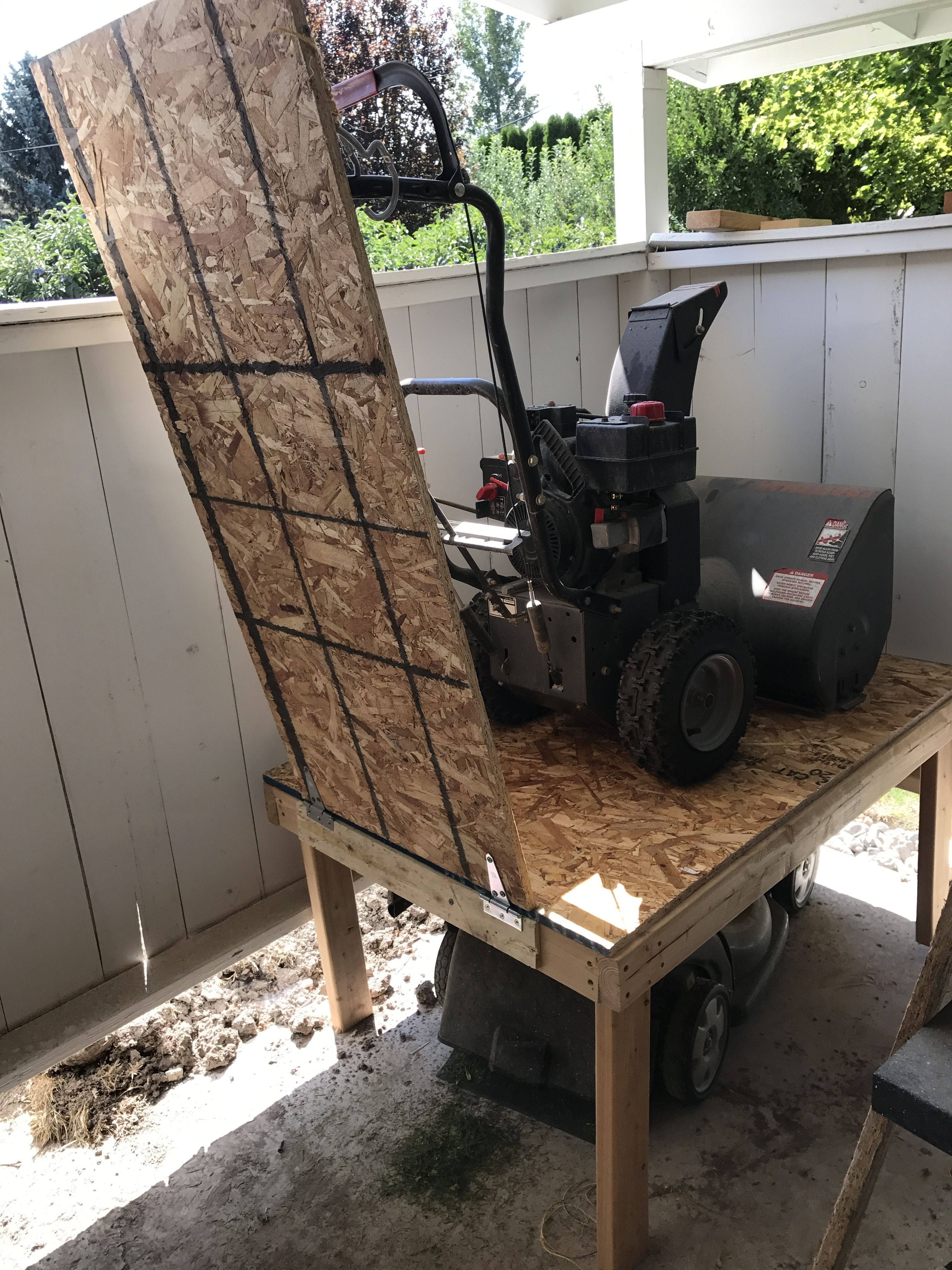 Storage Solution For Lawn Mower And Snowblower Took Me Two Hours in size 3024 X 4032