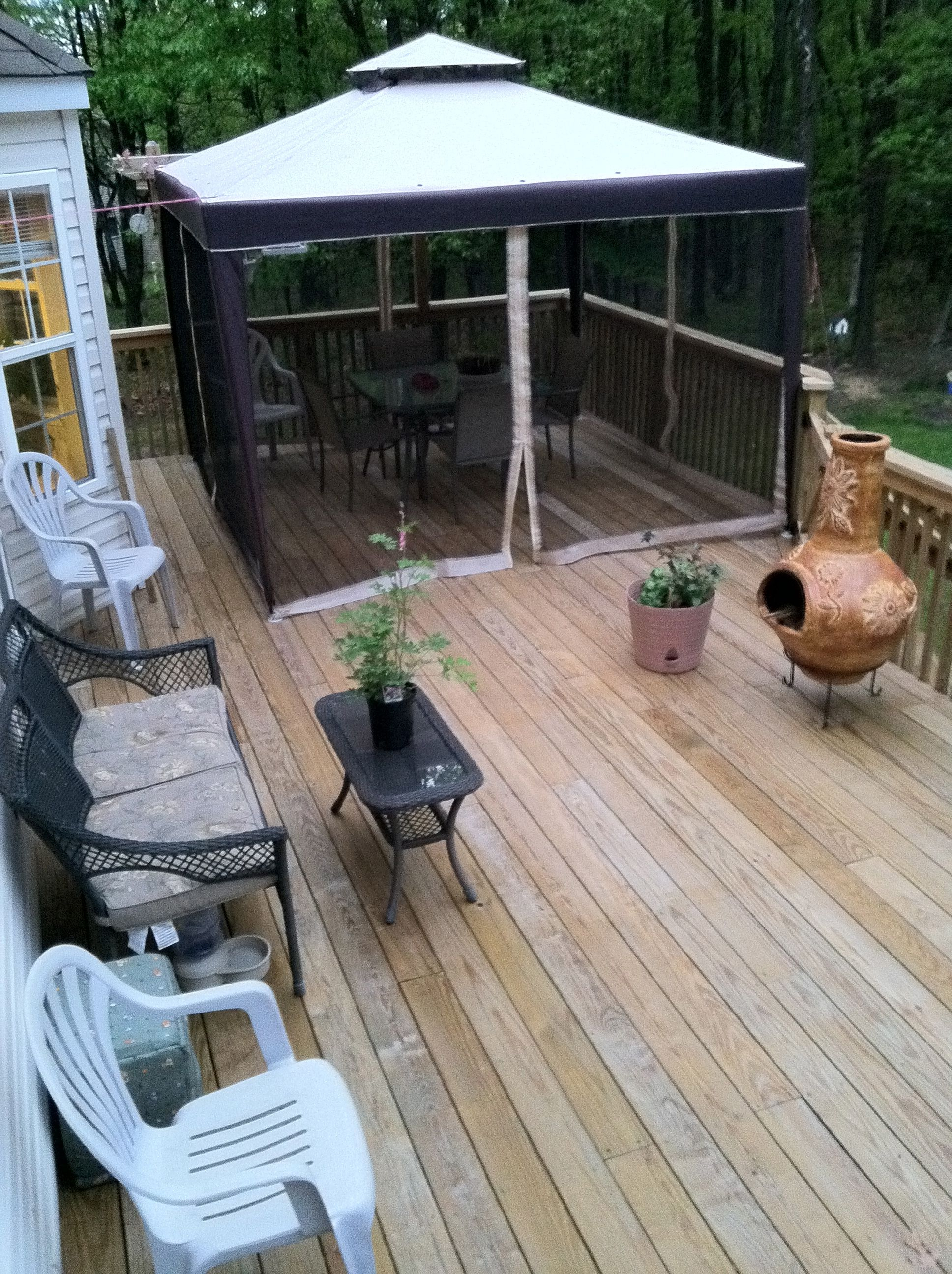 Summer Living Deck Shade Plenty Of Seats And A Chiminea regarding size 1936 X 2592