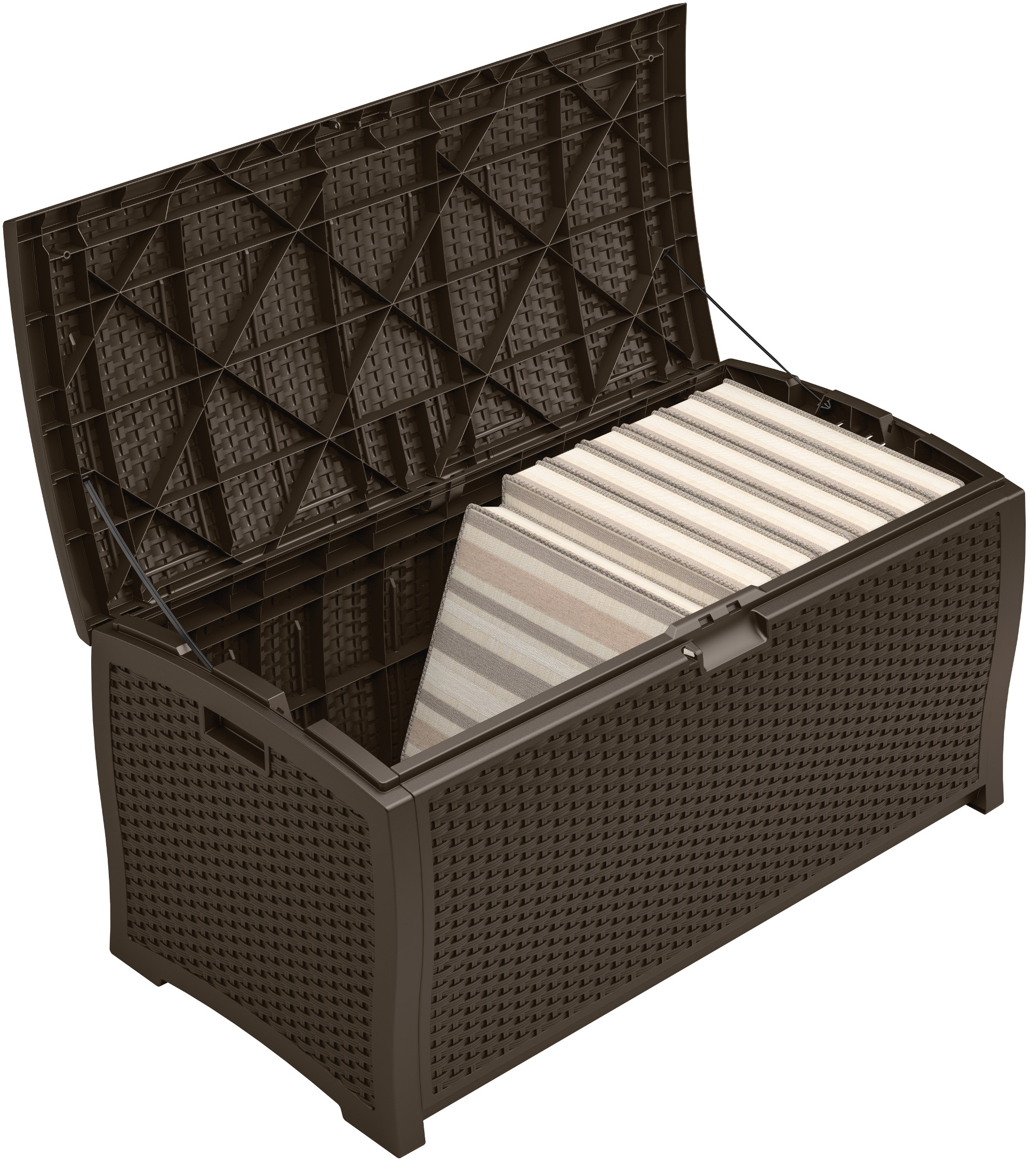 Suncast 99 Gallon Java Resin Wicker Deck Box Dbw9200 Walmart intended for proportions 2000 X 2238