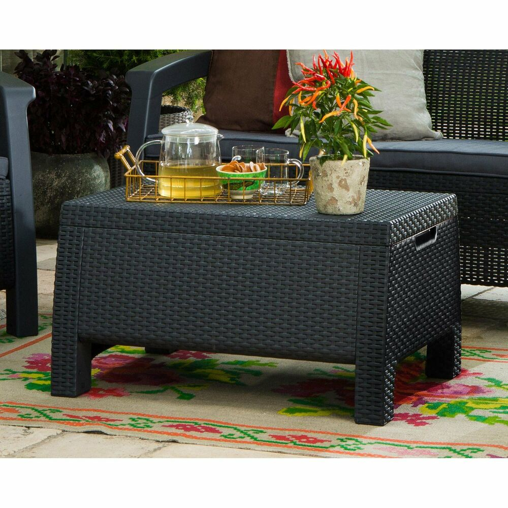 Table Wicker Coffee Storage Deck Box Outdoor Container Bin Chest within sizing 1000 X 1000