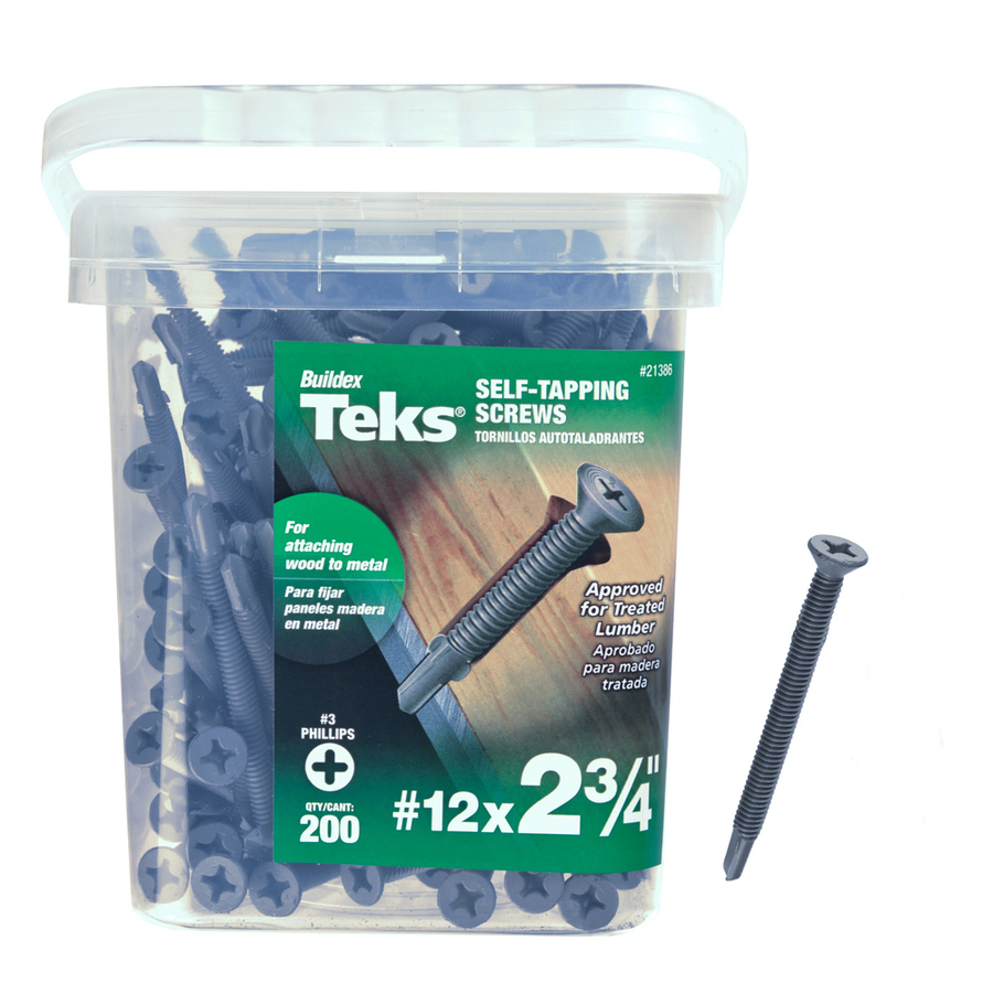 Teks 12 X 2 34 In Silver Polymer Flat Exterior Wood Screws 200 throughout proportions 900 X 900