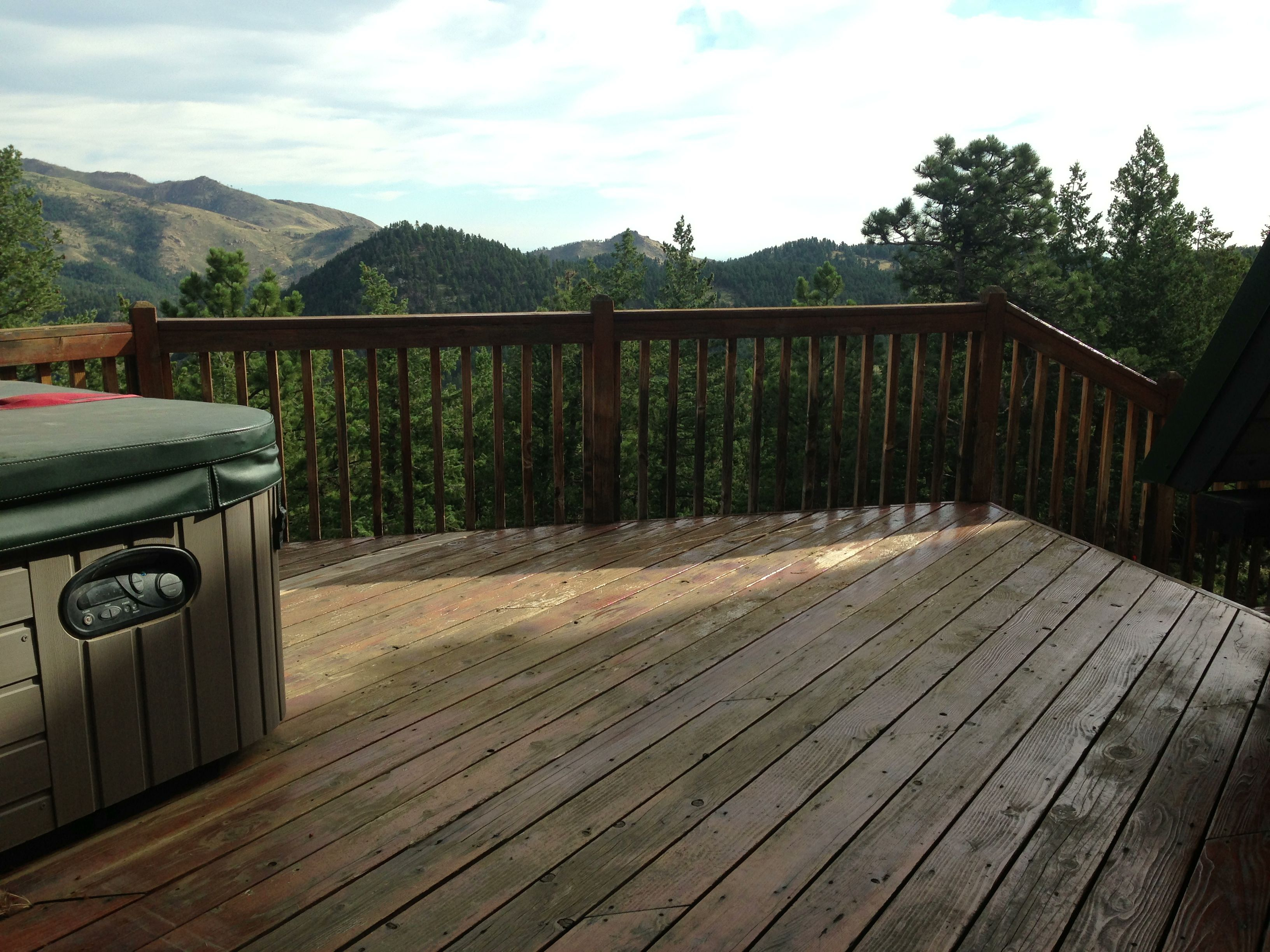 The Deck Before We Sanded The Old Failing Stain Off Deck with regard to dimensions 3264 X 2448
