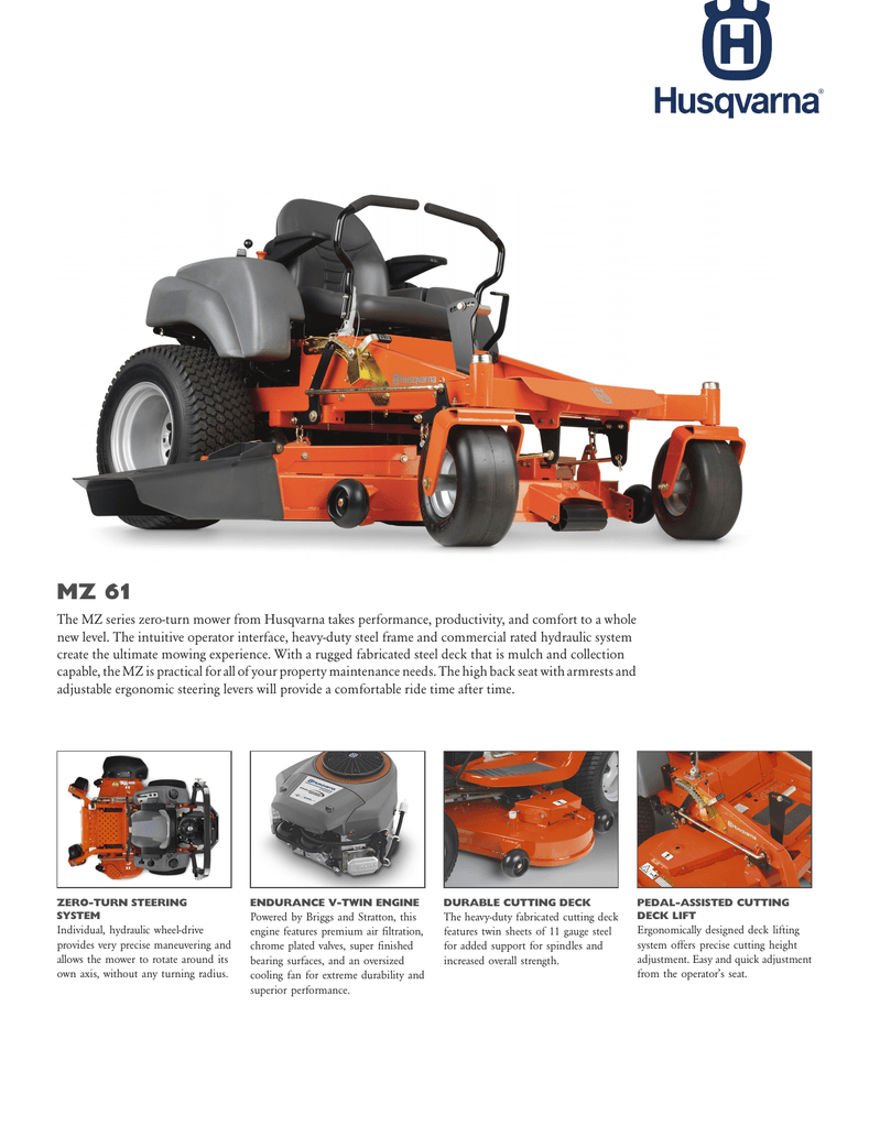 The Mz Series Zero Turn Mower From Husqvarna Takes Performance with size 789 X 1024