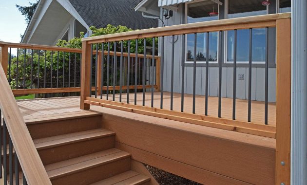 The Railings On This Composite Deck Use Thin Metal Slats To Add in dimensions 2000 X 1333