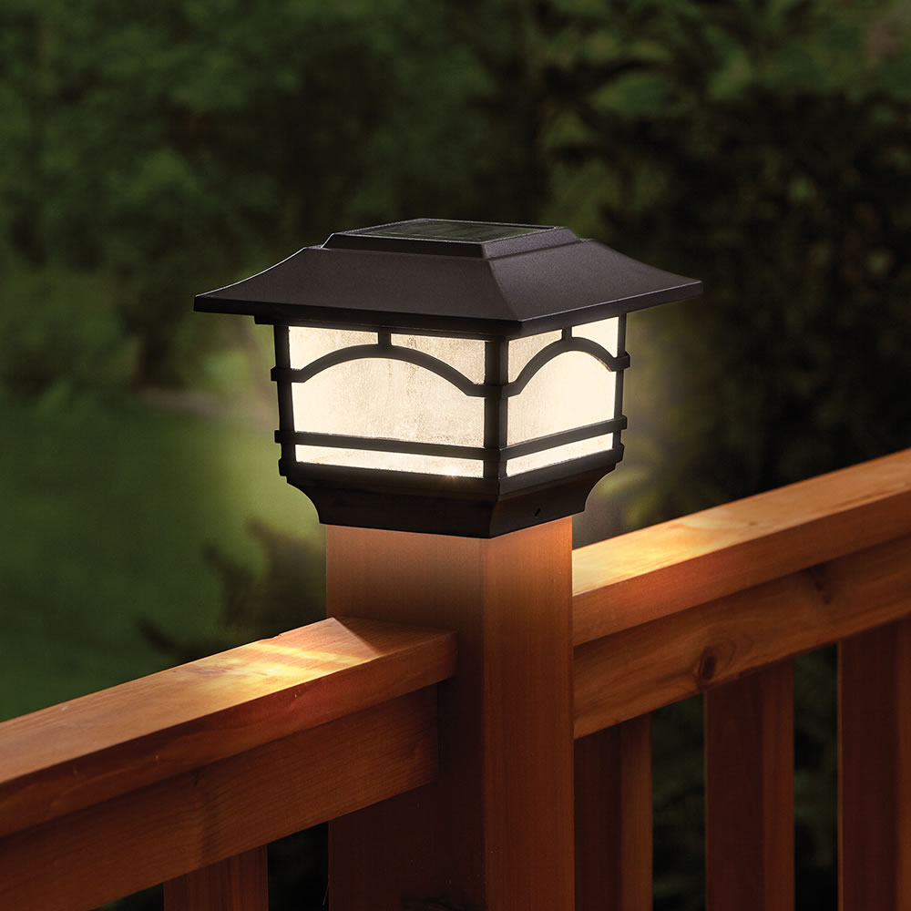 The Solar Deck Post Lanterns Hammacher Schlemmer inside sizing 1000 X 1000