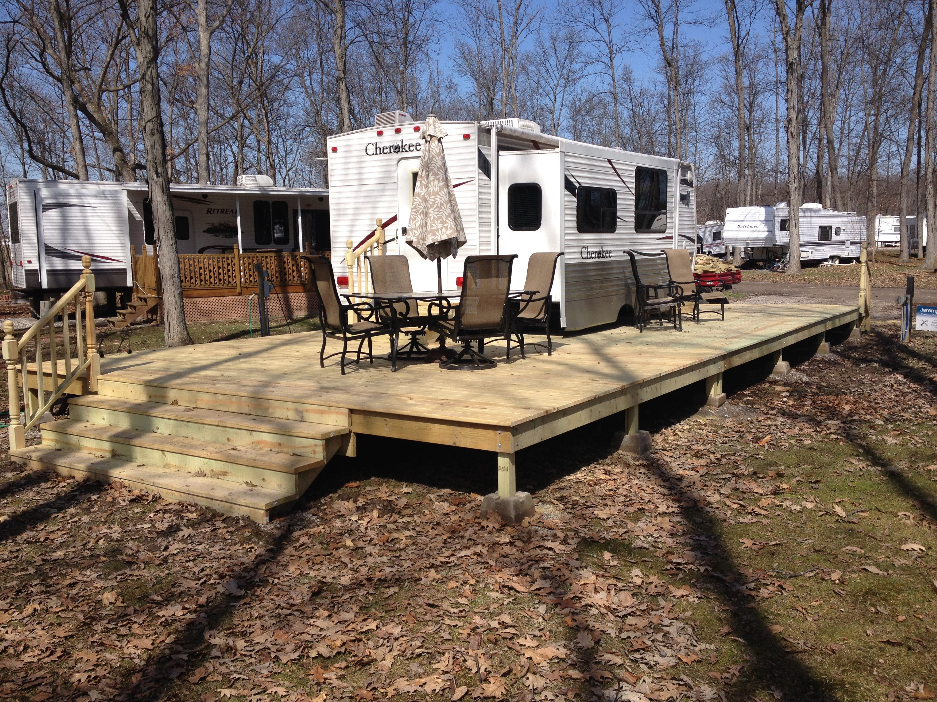Treated Wood Deck Hickory Acres Campground Edgerton for proportions 3264 X 2448