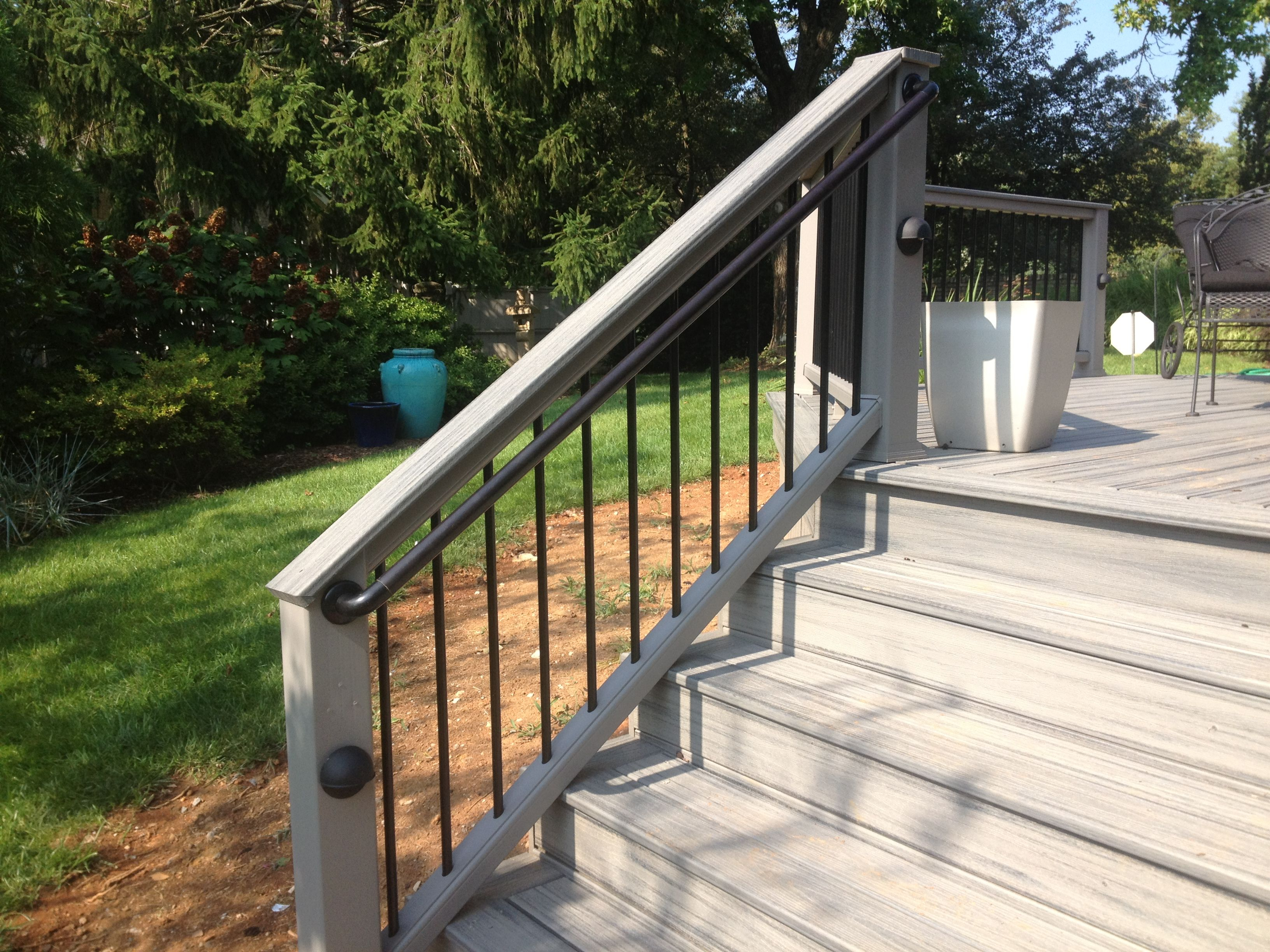 Trex Island Mist Decking With Black Ada Handrailing All Of The inside proportions 3264 X 2448