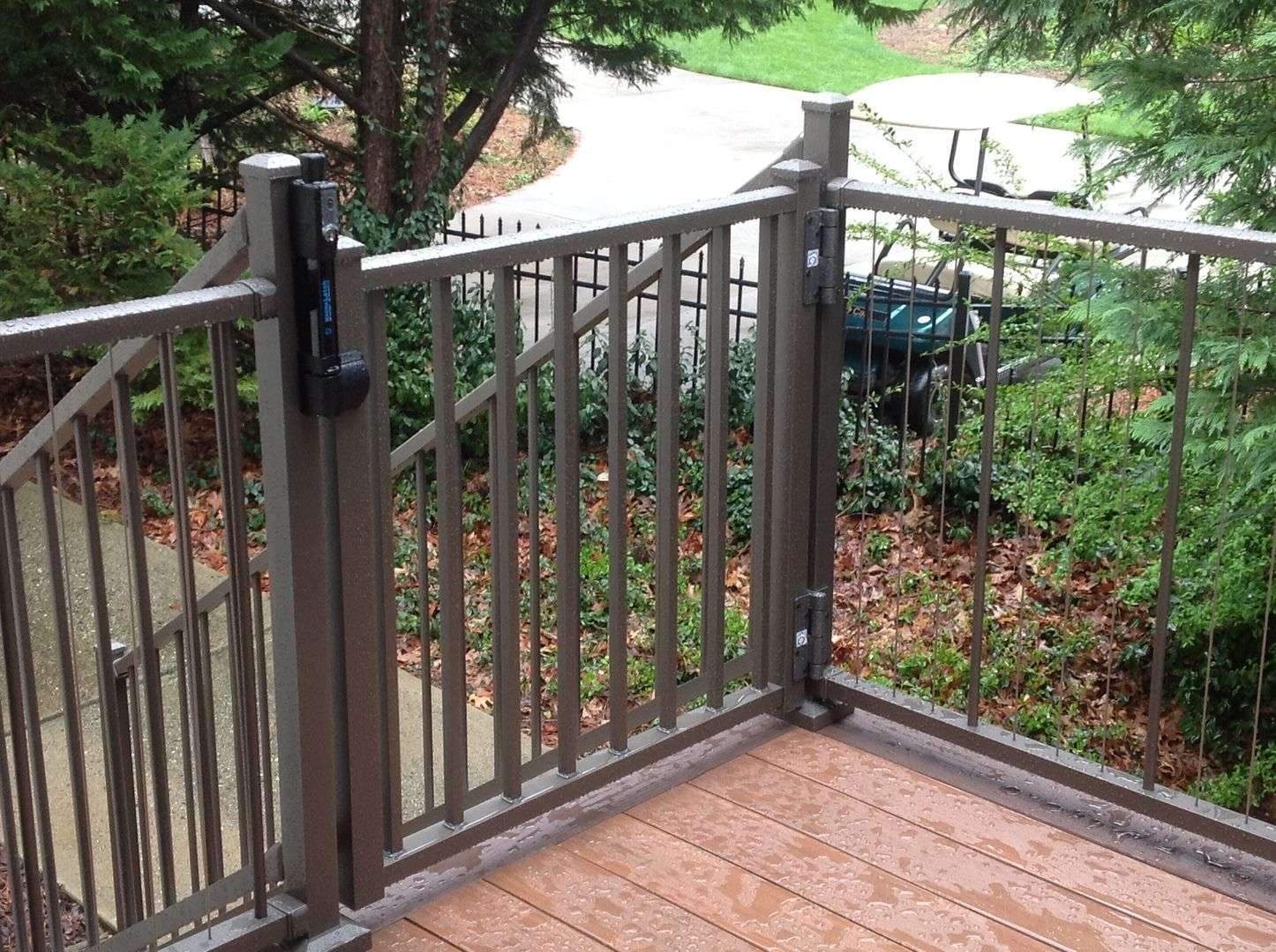 Tuscany Adjustable Gate Westbury Aluminum Railing Decksdirect within proportions 1446 X 1080